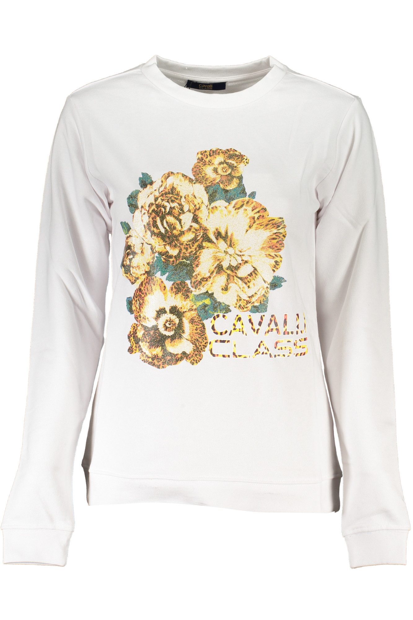 Cavalli Class Sweatshirt Weißes Damen Sweatshirt ohne Reißverschluss -