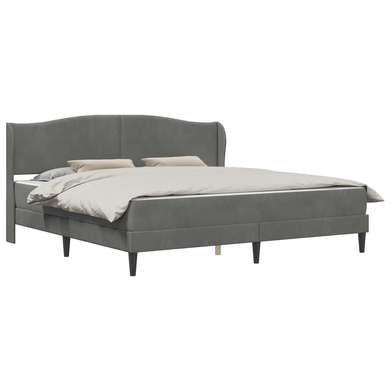 vidaXL Bett Bettrahmen mit Kopfteil Dunkelgrau 180 x 200 cm Samt (1-tlg)