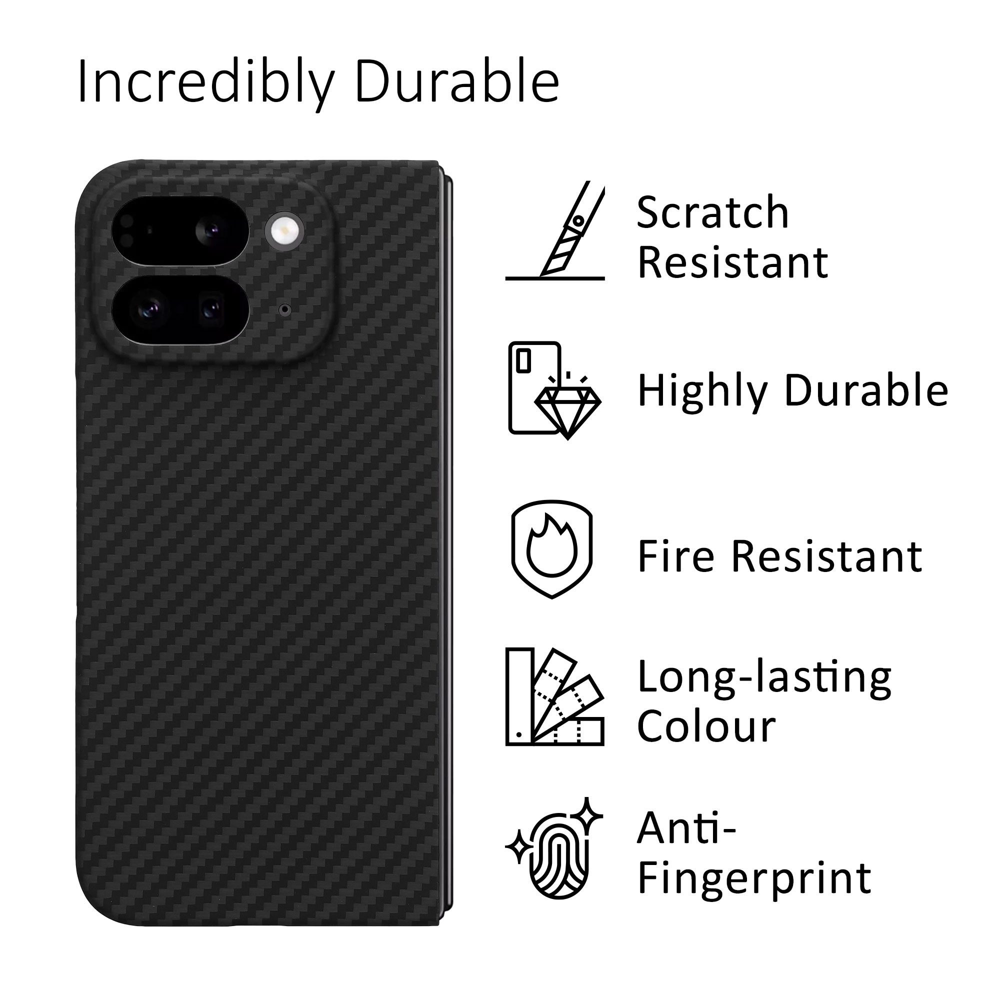 kalibri Handyhülle Hülle für Google Pixel 9 Pro Fold, Aramid Handy Schutzhülle - Smartphone Cover Case