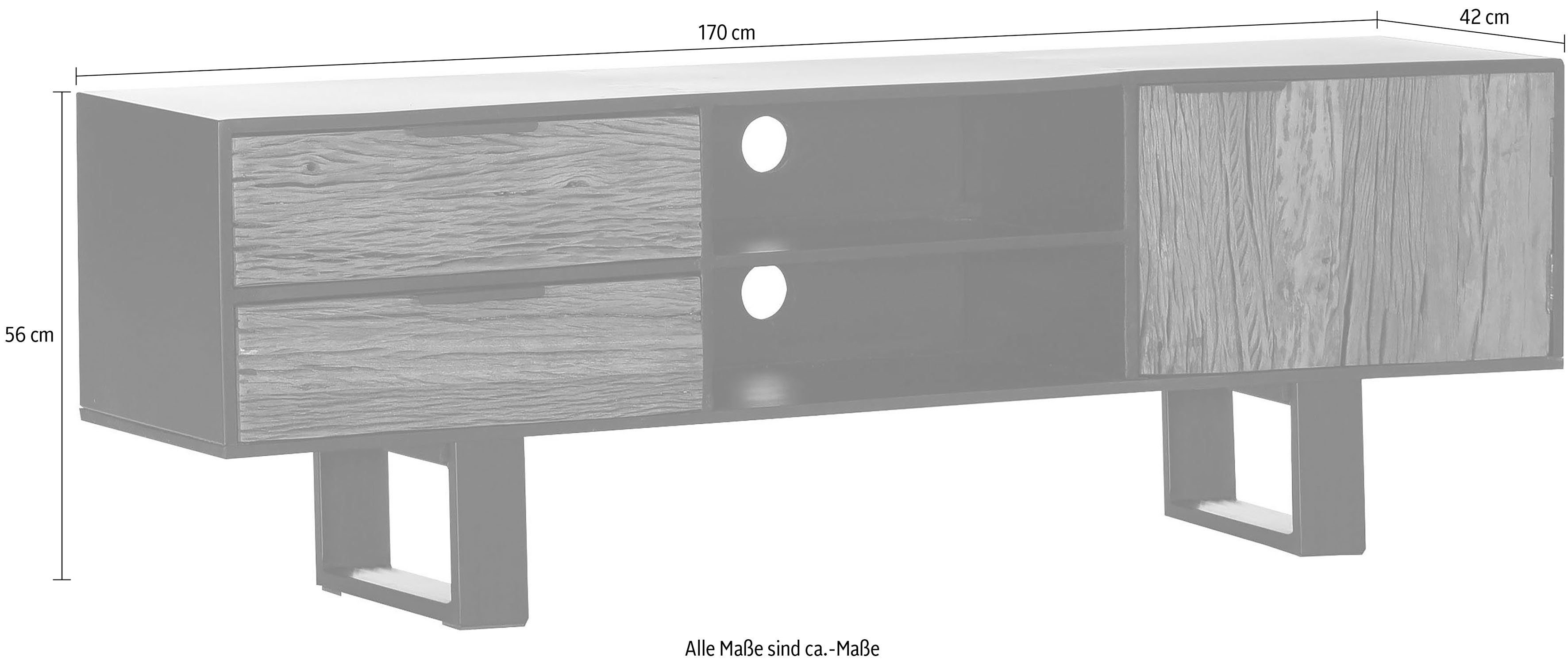 Gutmann Factory Lowboard Magic, Kommode aus recyceltem Altholz, TV-Board