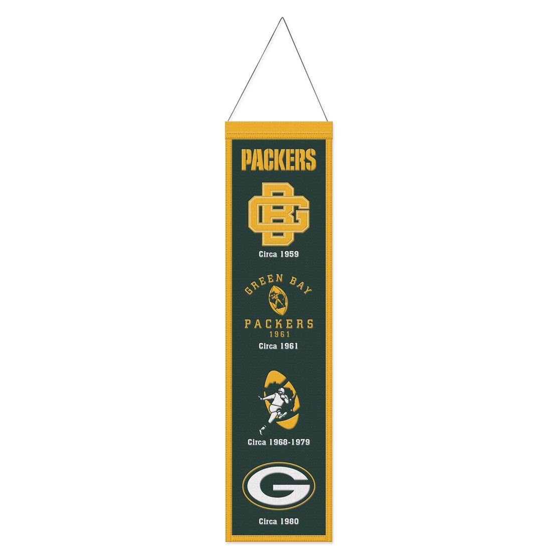 WinCraft Packers 80x20c Wool NFL Green Bay EVOLUTION Banner Wanddekoobjekt