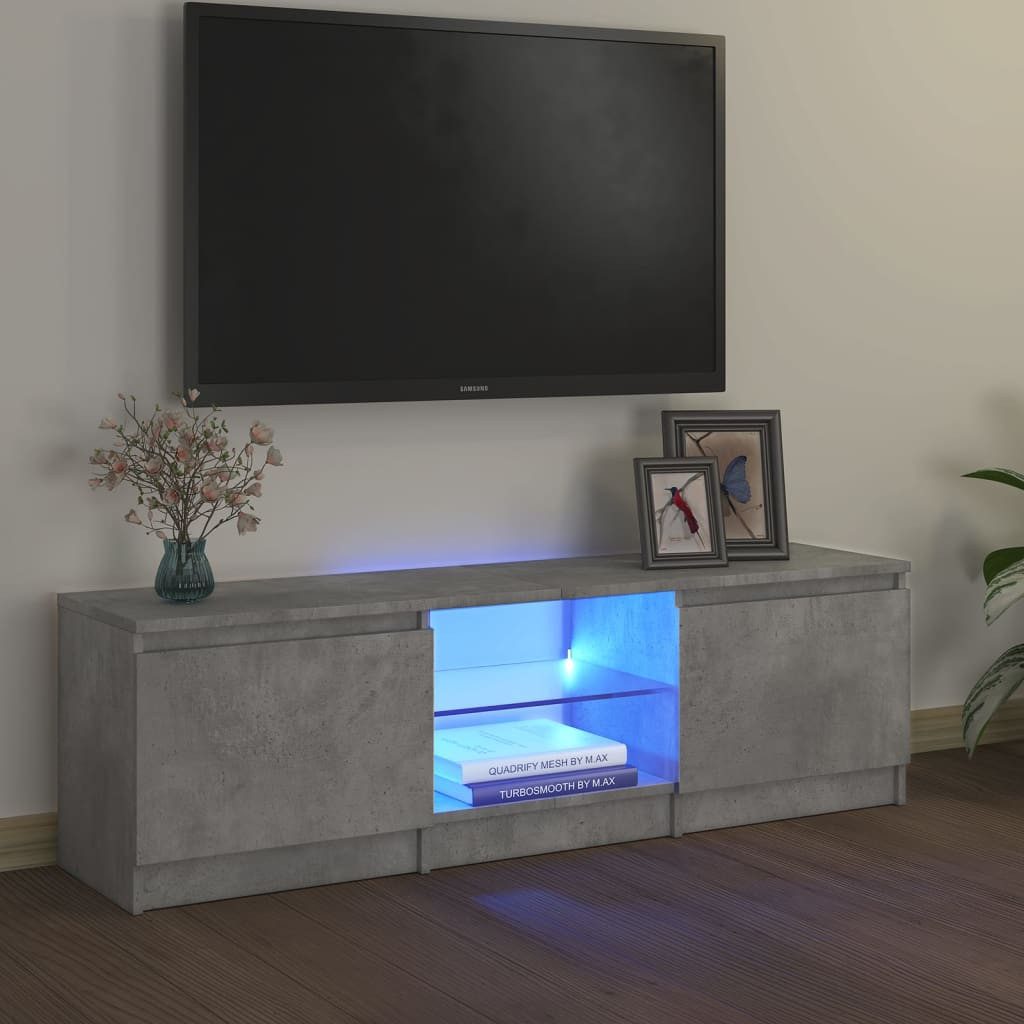 vidaXL TV-Schrank TV-Board mit LED-Leuchten Betongrau günstig online kaufen