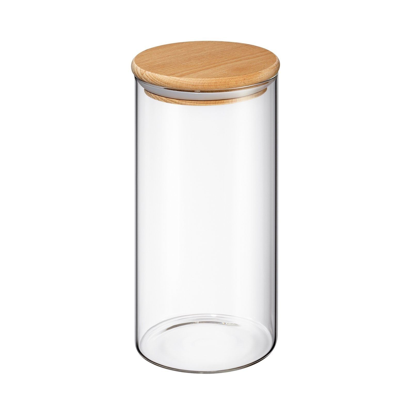 ZASSENHAUS Vorratsglas Vorratsglas mit Holzdeckel, Glas, (Stück, 1-tlg., 1 Vorratsglas)