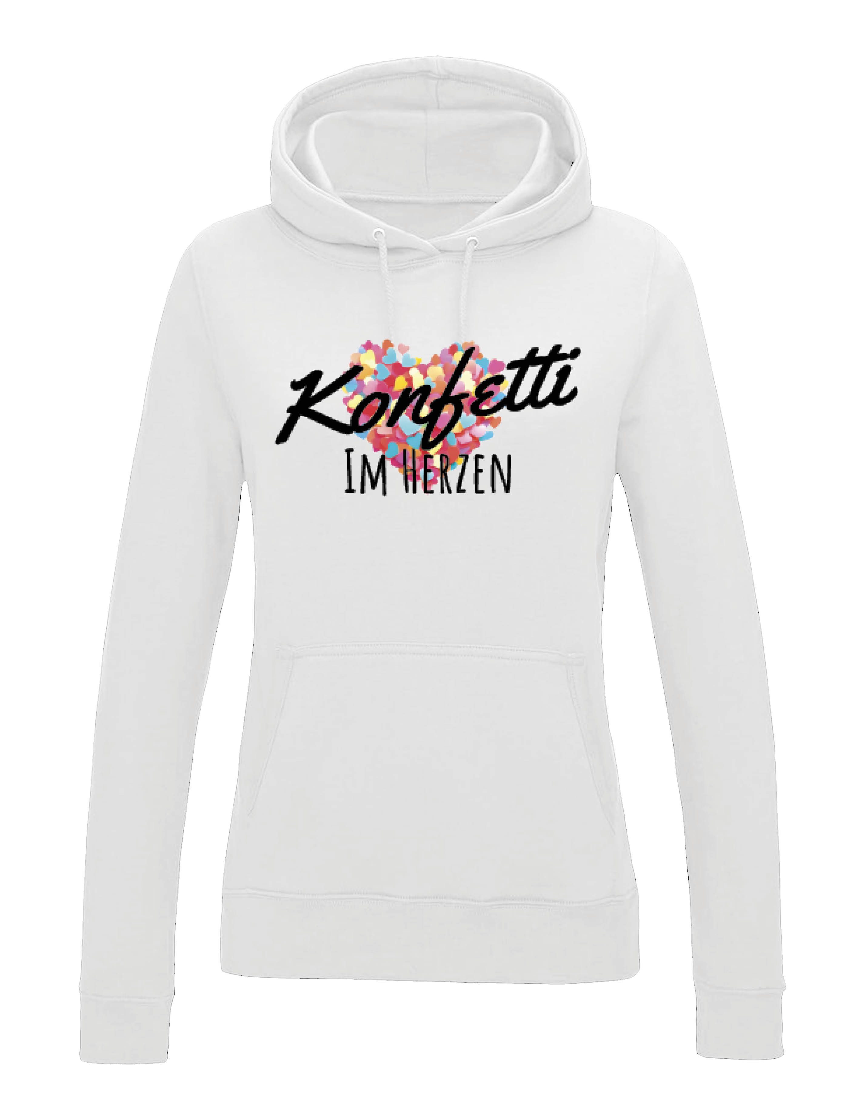 Kapuzenpullover "Konfetti im Herz" Damen Hoodie Pullover Statement Frauen Geschenk