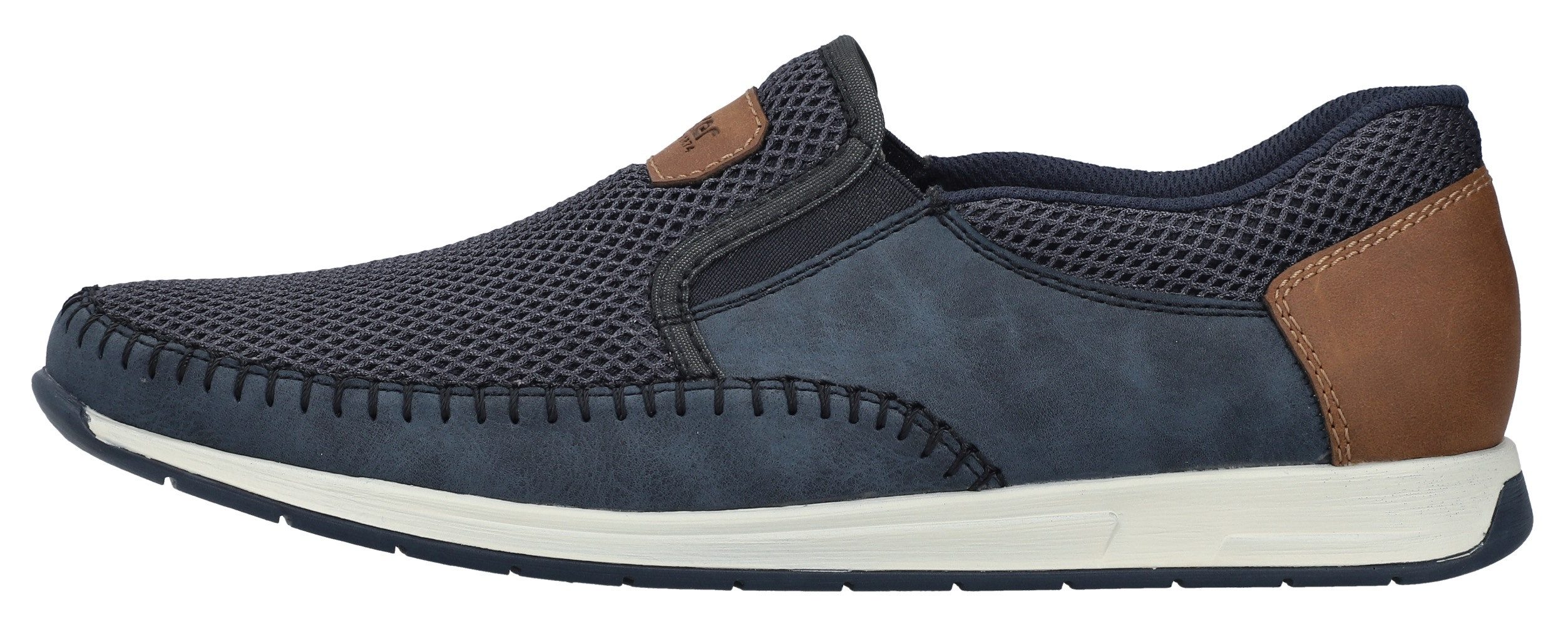 Rieker Slipper Slip-on Sneaker, Schlupfschuh mit Stretcheinsätze