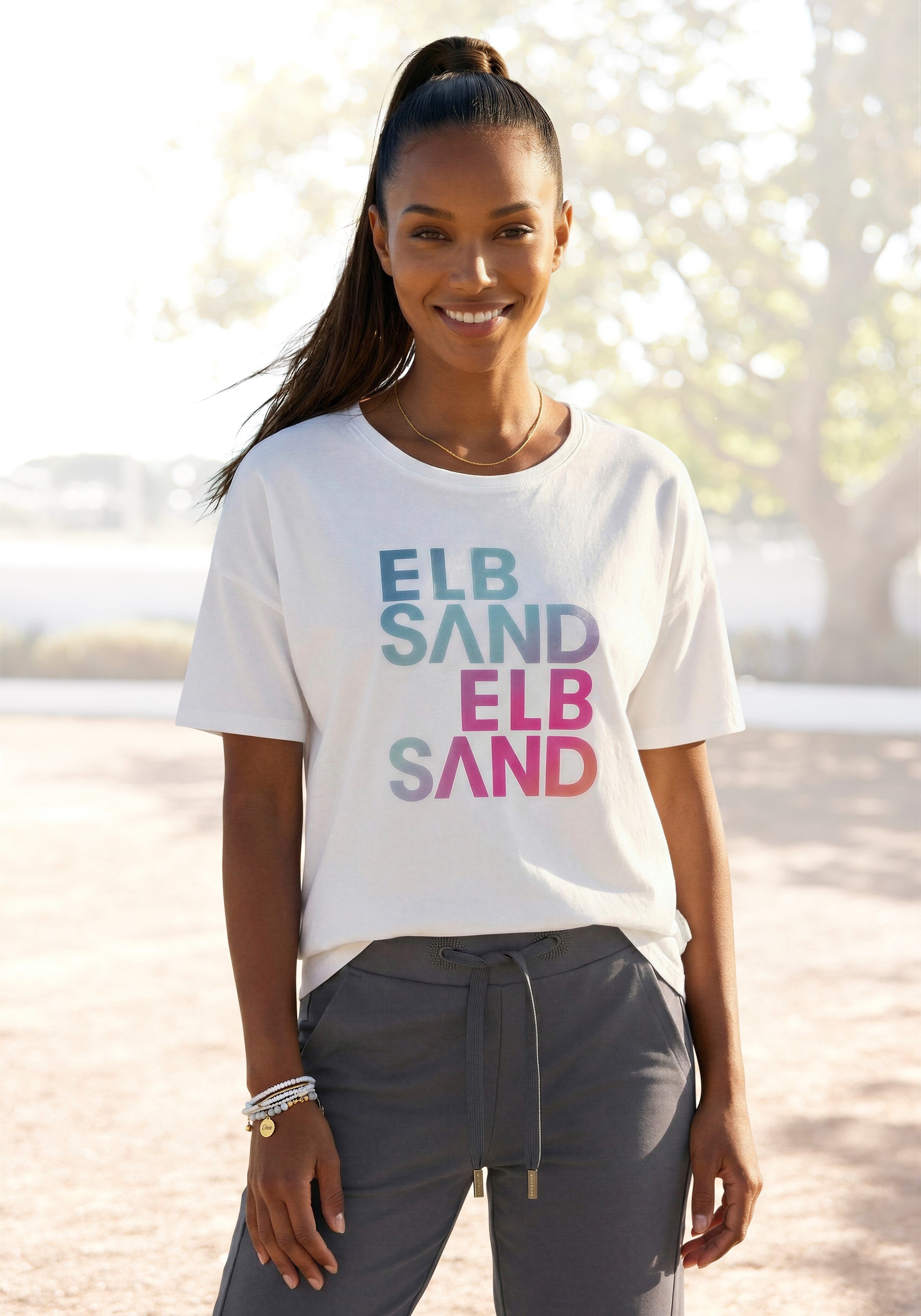 Elbsand T-Shirt Liv mit Logodruck