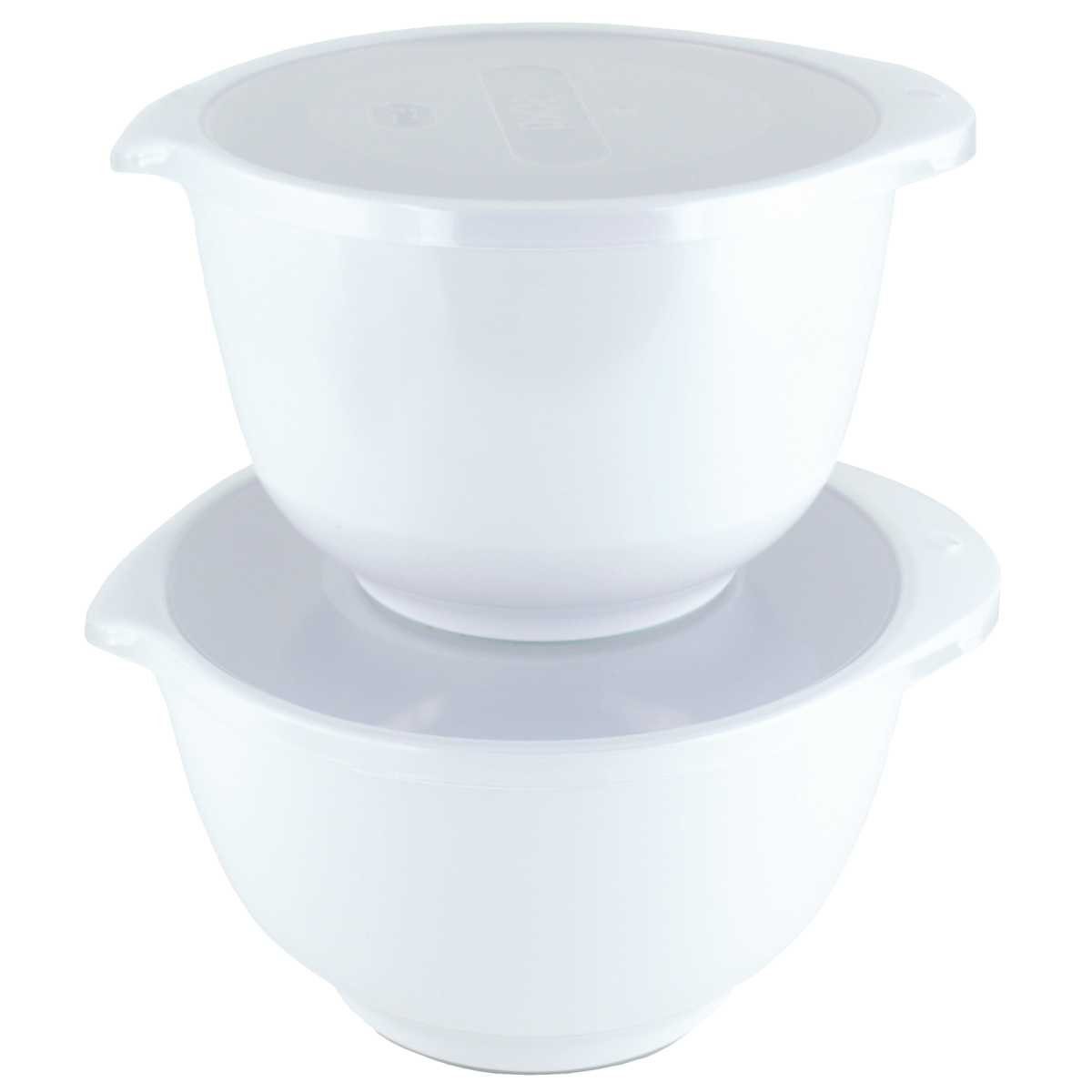 ROSTI Rührschüssel ROSTI Schüssel 2-er Set MARGRETHE weiss ca 2+3L mit Deckel, RO-244726, Melamin, (2er Set)