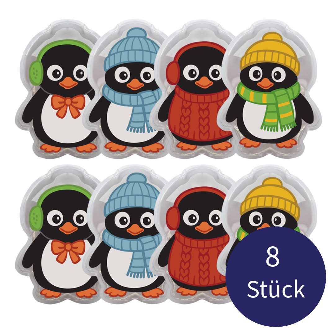 IEA Medical Kalt-Warm-Kompresse Pinguin-Motive 8er-Set für die Hausapotheke, 8-tlg., wiederverwendbar, kindgerechtes Design, für Beulen & Schwellung