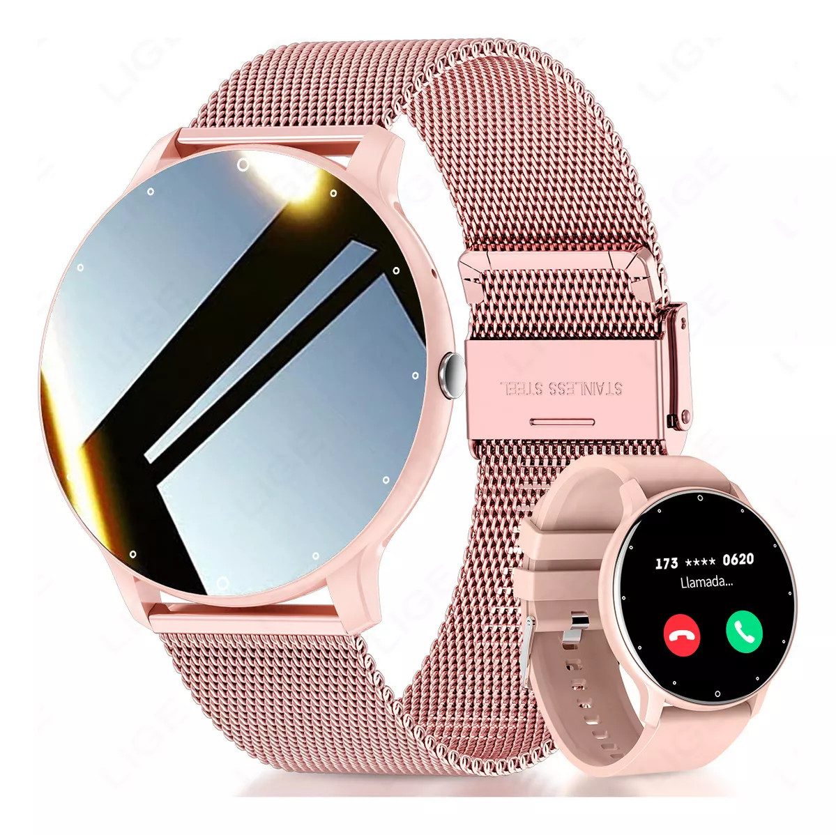 Armbanduhr,Fitness Tracker Uhr für Damen Herren mit Anruffunktion Smartwatch