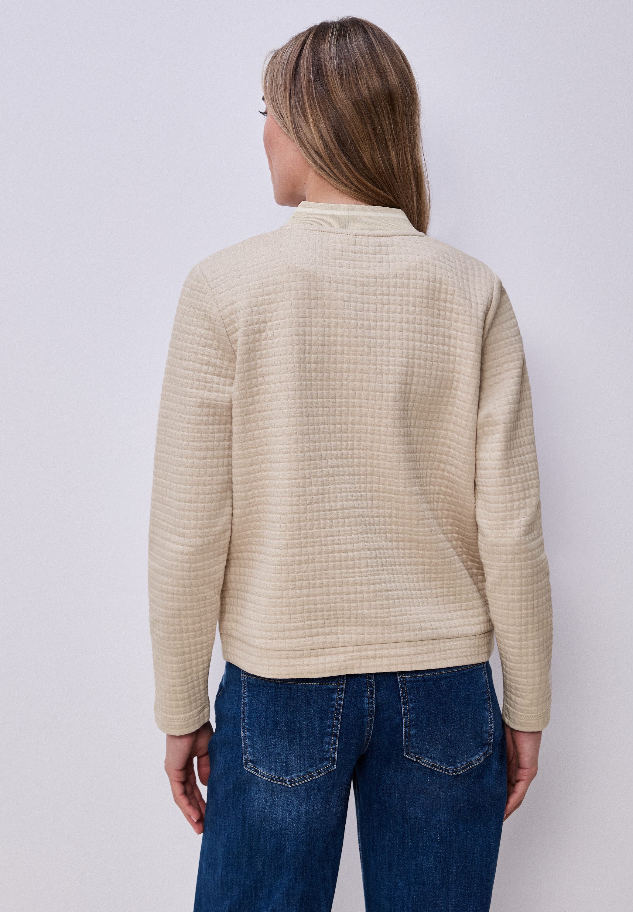 STREET ONE Sweatjacke aus elastischem Materialmix