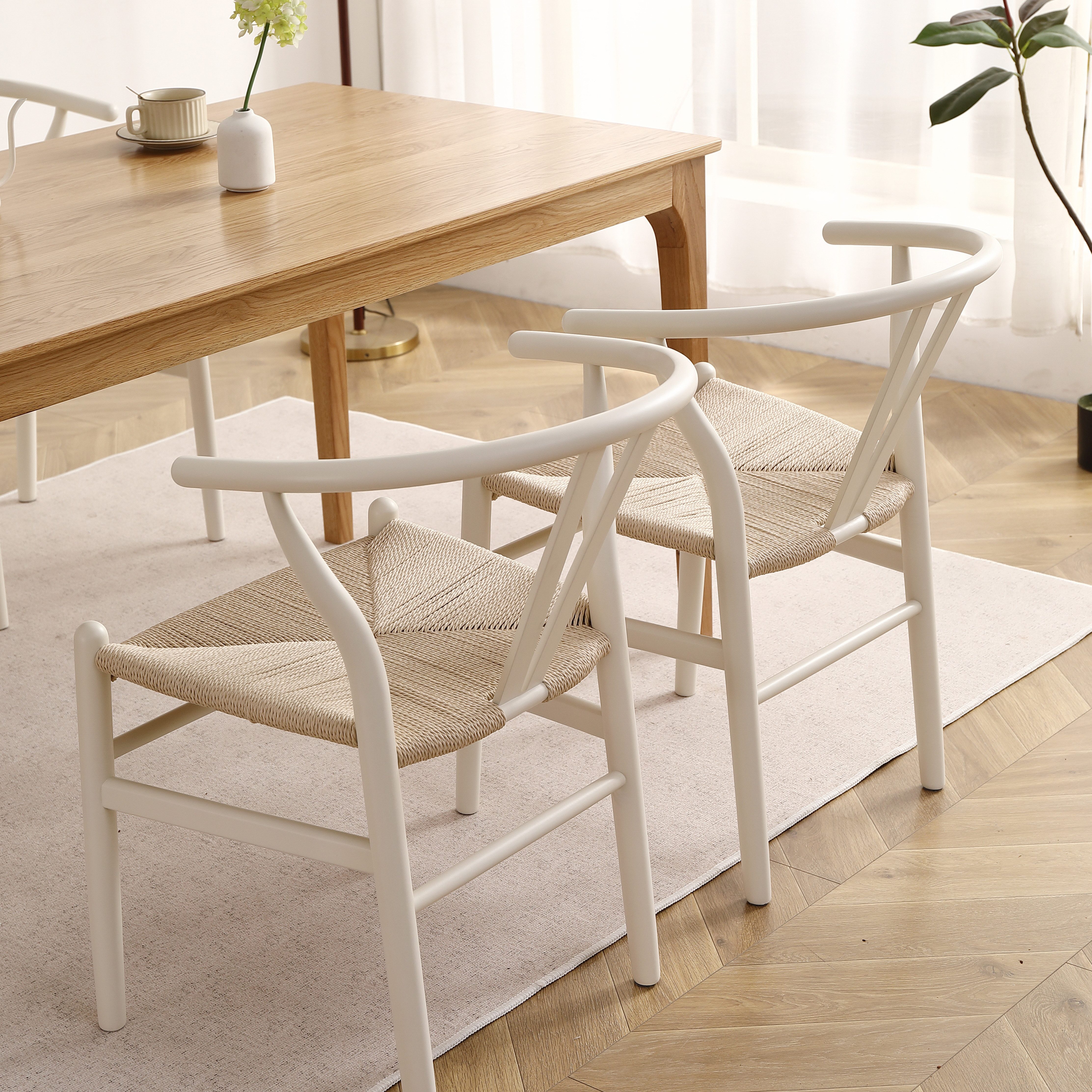 LIM HOME Esszimmerstuhl SW012 (Packung, 2 St), FSC® Massivholzrahmen mit Sitzfläche aus Papierseil
