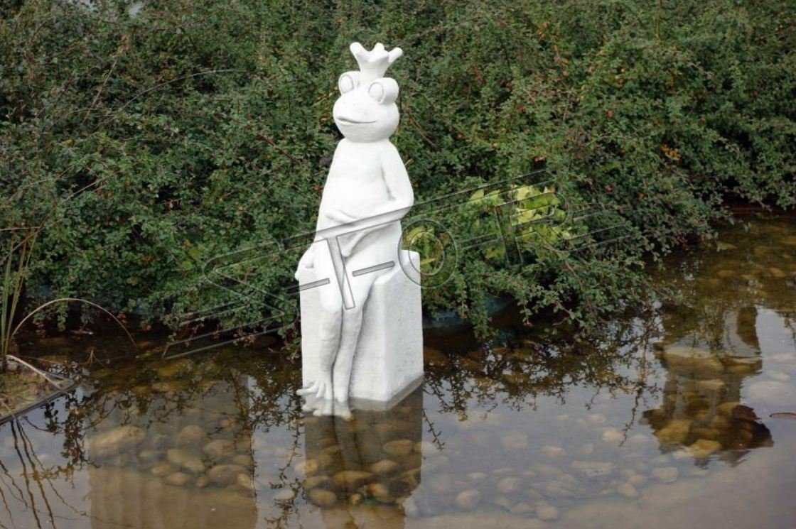 Figur Dekoration Statue Skulptur Terrasse Deko Stein Figuren Frosch Garten JVmoebel
