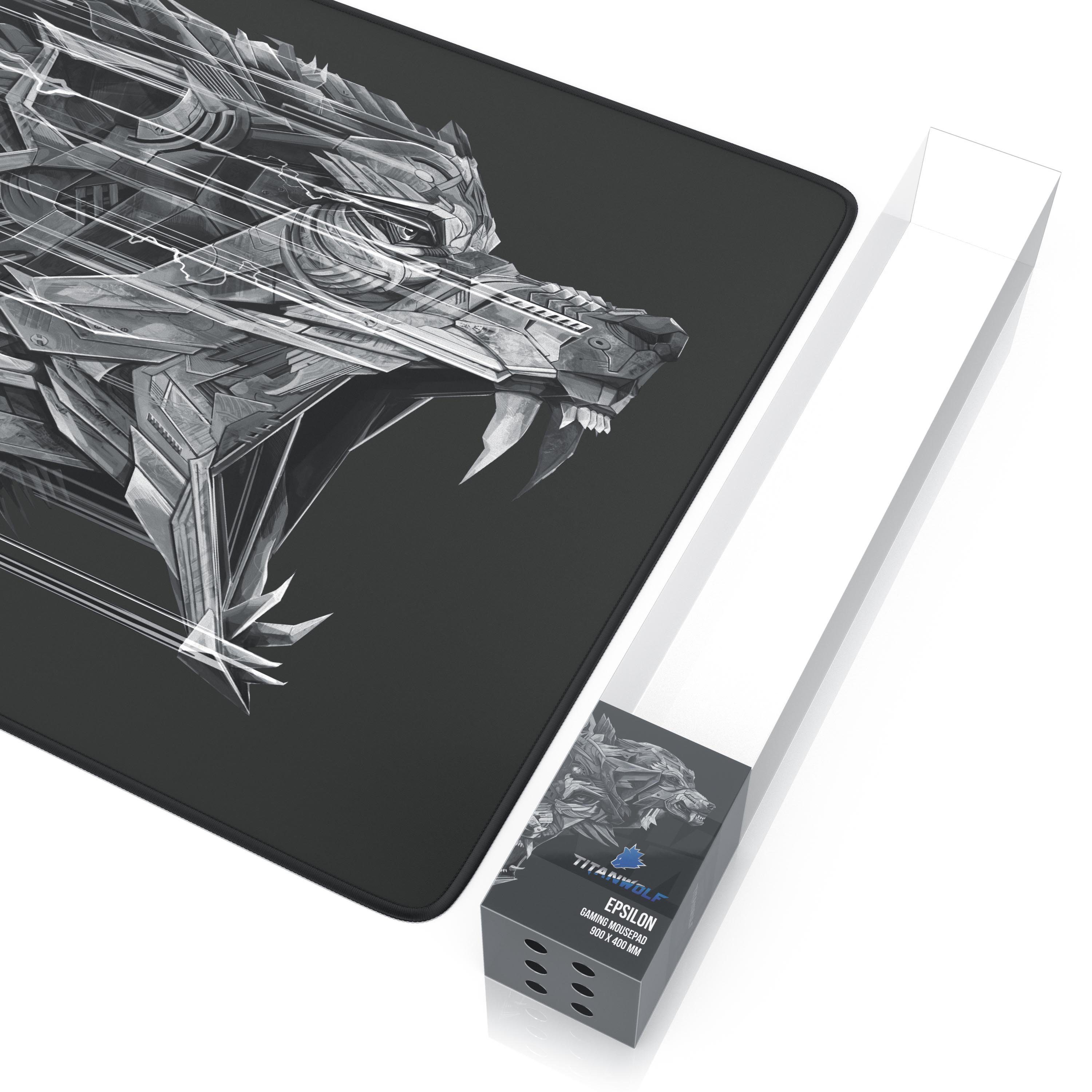 Titanwolf Gaming Mauspad XXL Speed Mousepad 900 x 400 x 3 mm, große Tischunterlage, rutschfest, abwaschbar, Geschwindigkeit & Präzision, schwarz