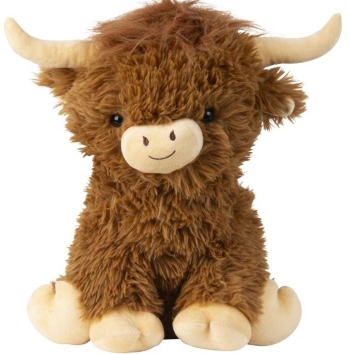 Geschenkestadl Plüschfigur Zuckersüßes Hochlandrind Kuscheltier – flauschig & liebenswert, 43 cm (1-St), flauschig kuschelig zuckersüß
