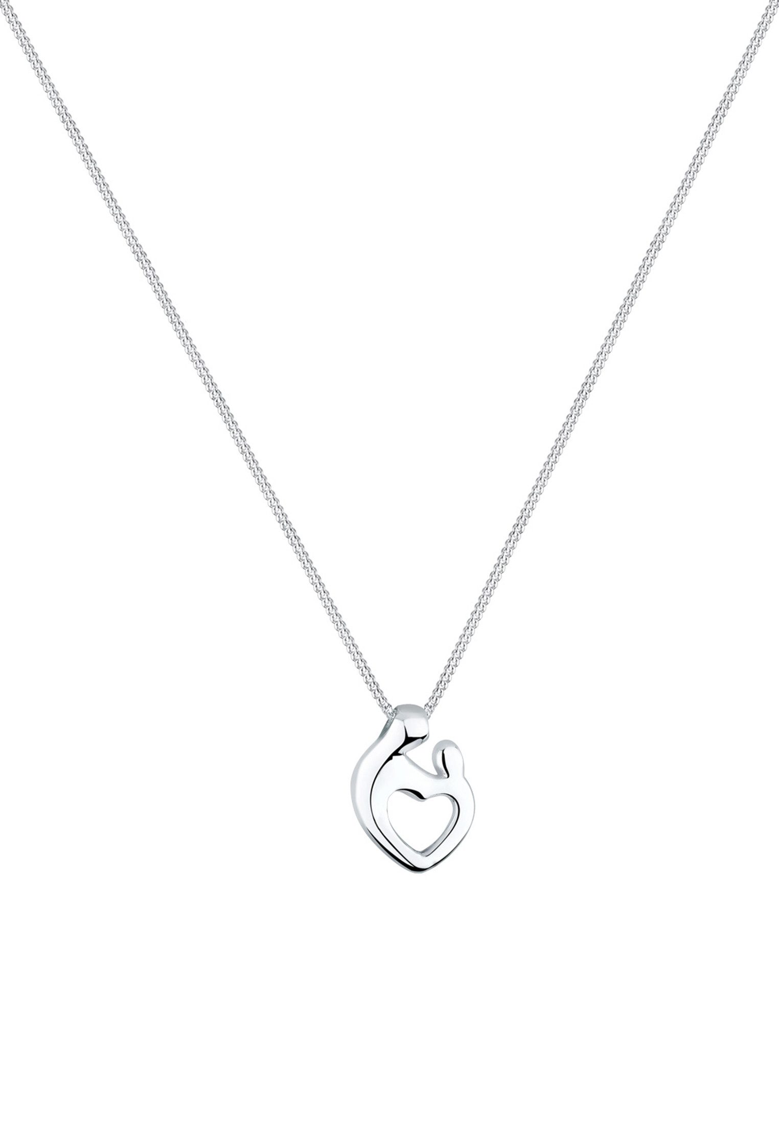 Elli Kette mit Anhänger Mutter & Kind Herz Schmuck Geschenk 925 Silber, Herz