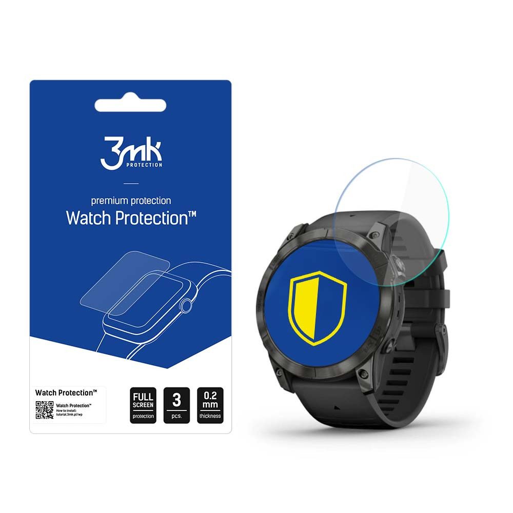 3MK Displayschutz Schutzfolie Bildschirmschutz Watch Spar-Set, 1-tlg., 0, 2 mm dünn, 3er-Set, 0,2 mm dünn, Rundum-Displayschutz