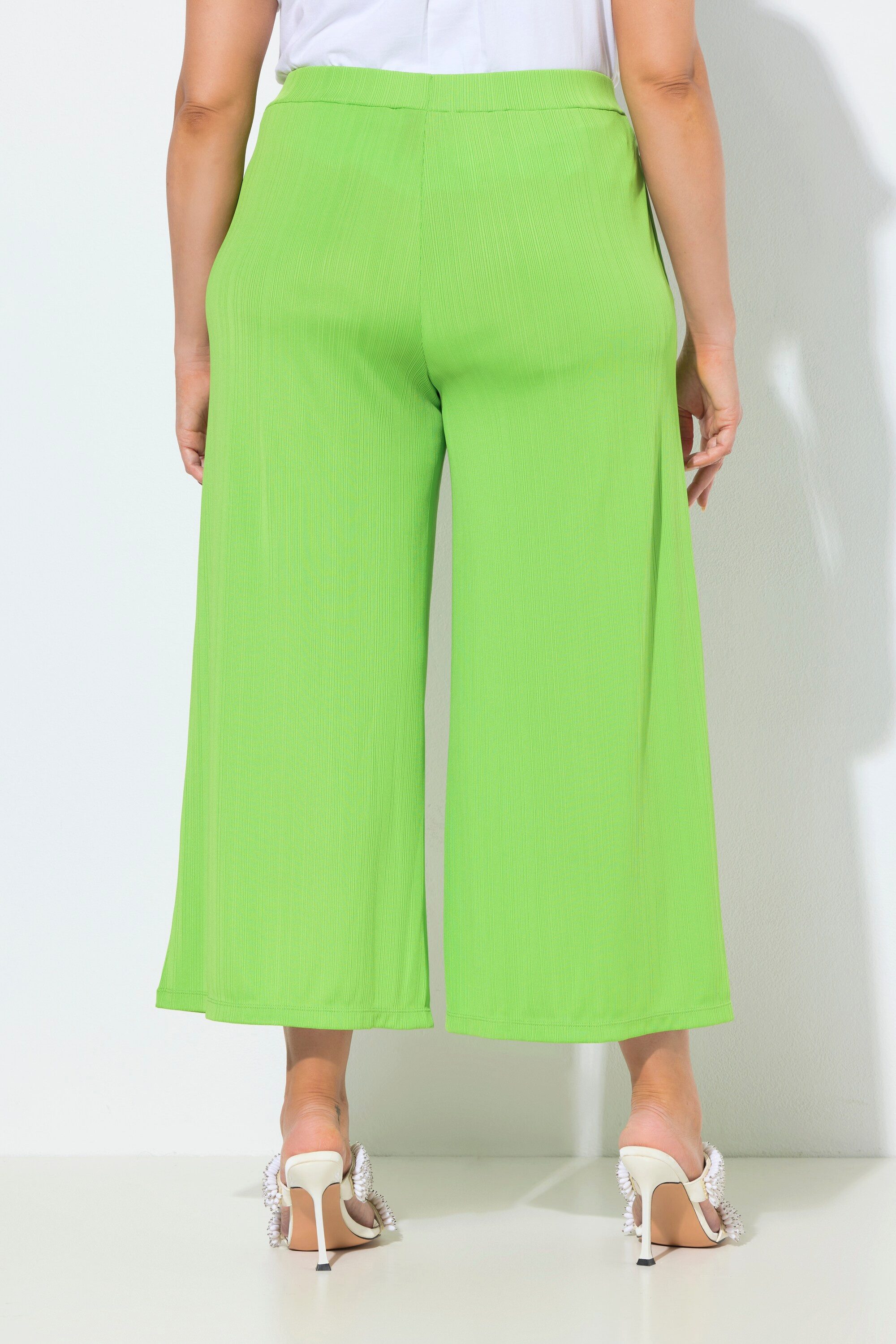 Ulla Popken Funktionshose Culotte Struktur wadenlang gerades Bein