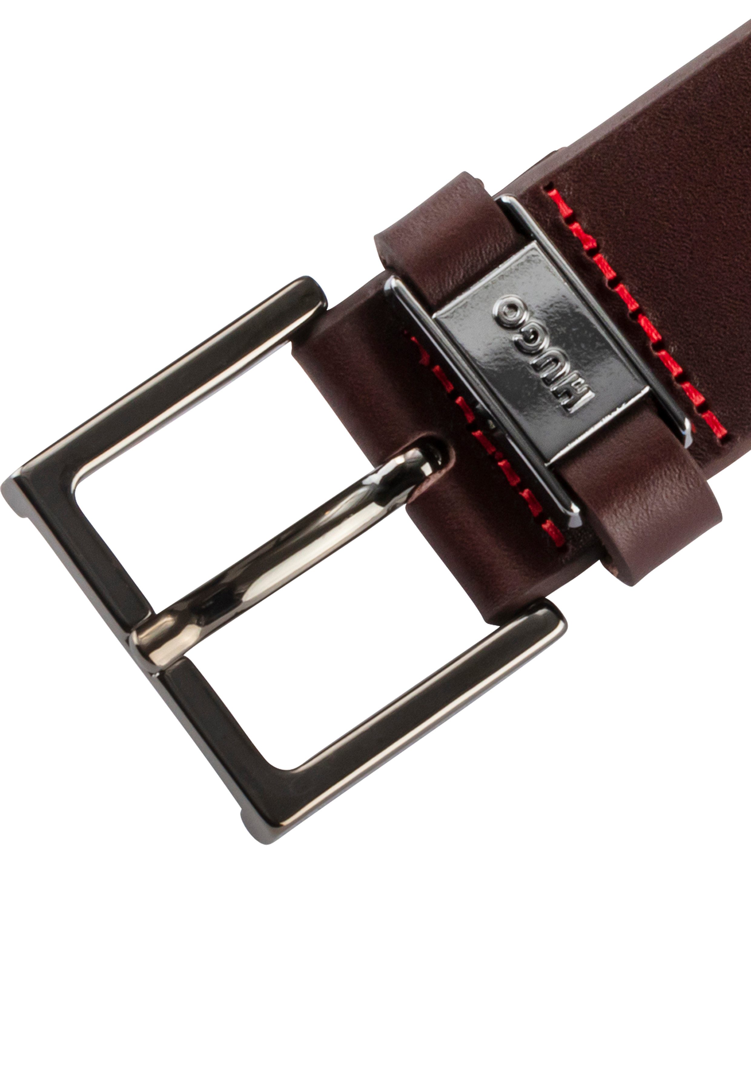 HUGO Ledergürtel Giove-Mplate_Sz35 mit Kontrastnähten günstig online kaufen