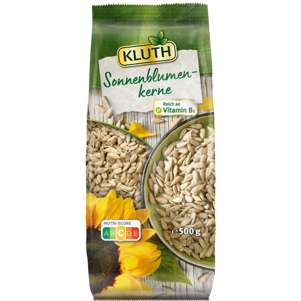 KLUTH Knabberei, Kluth Sonnenblumenkerne zum Snacken reich an Vitamin B1 500g
