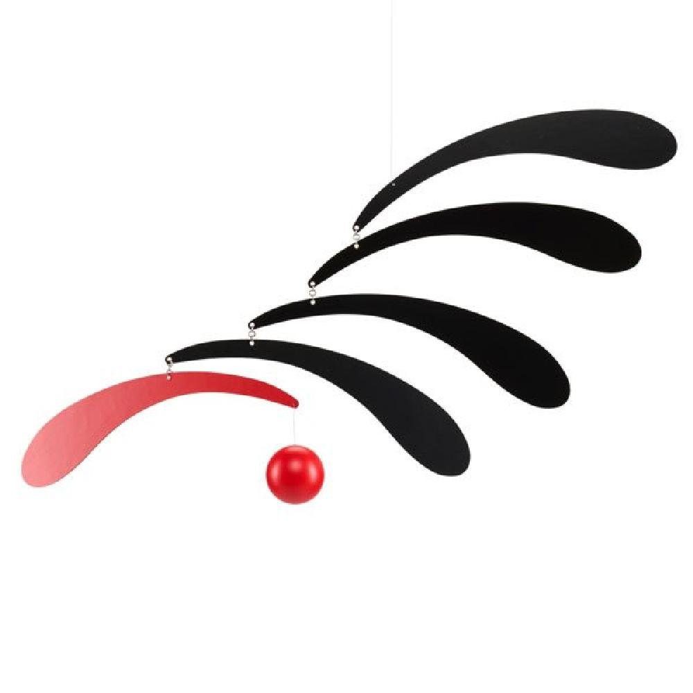 Skulptur Mobile Flowing Rhythm Schwarz Rot