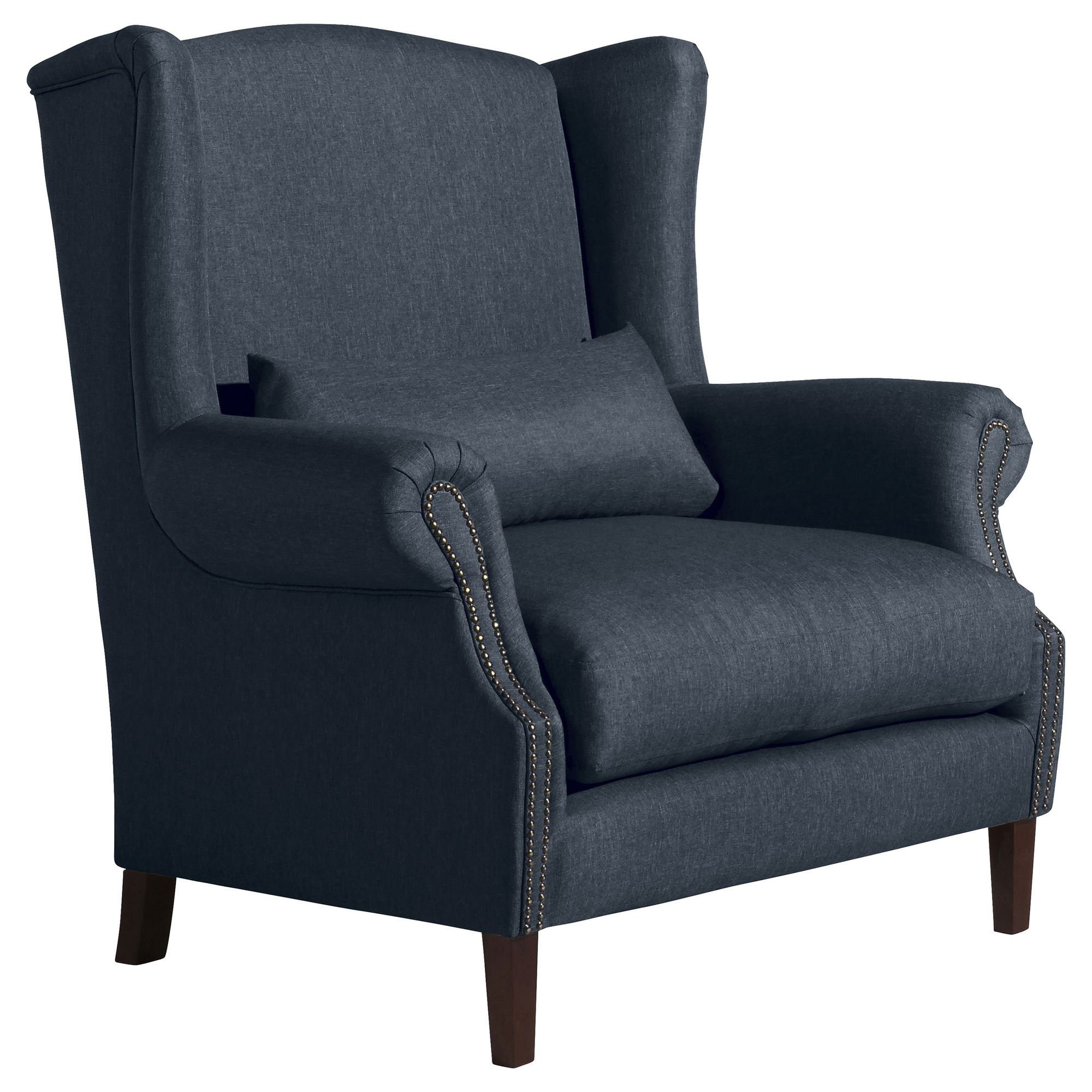 58 aufm Kessel Sessel Sessel Kandy Bezug Flachgewebe Buche nussbaum dunkel / blau 21653 (Sparpreis inkl. Kostenlosem Versand, 1-St), hochwertig verarbeitet,bequemer Sitz