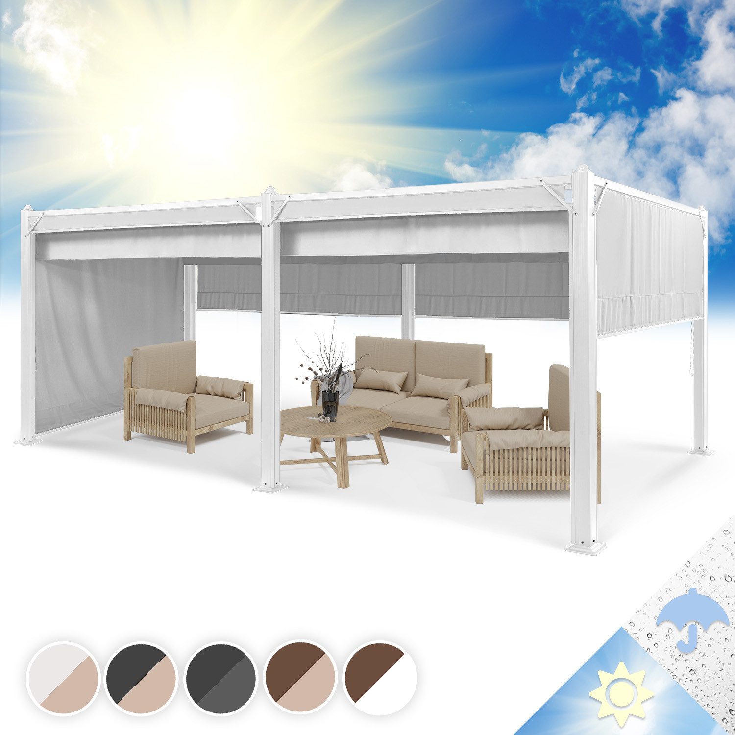 blumfeldt Pavillon Pantheon_Cortina, (Set), Pergola Terrassenüberdachung günstig online kaufen