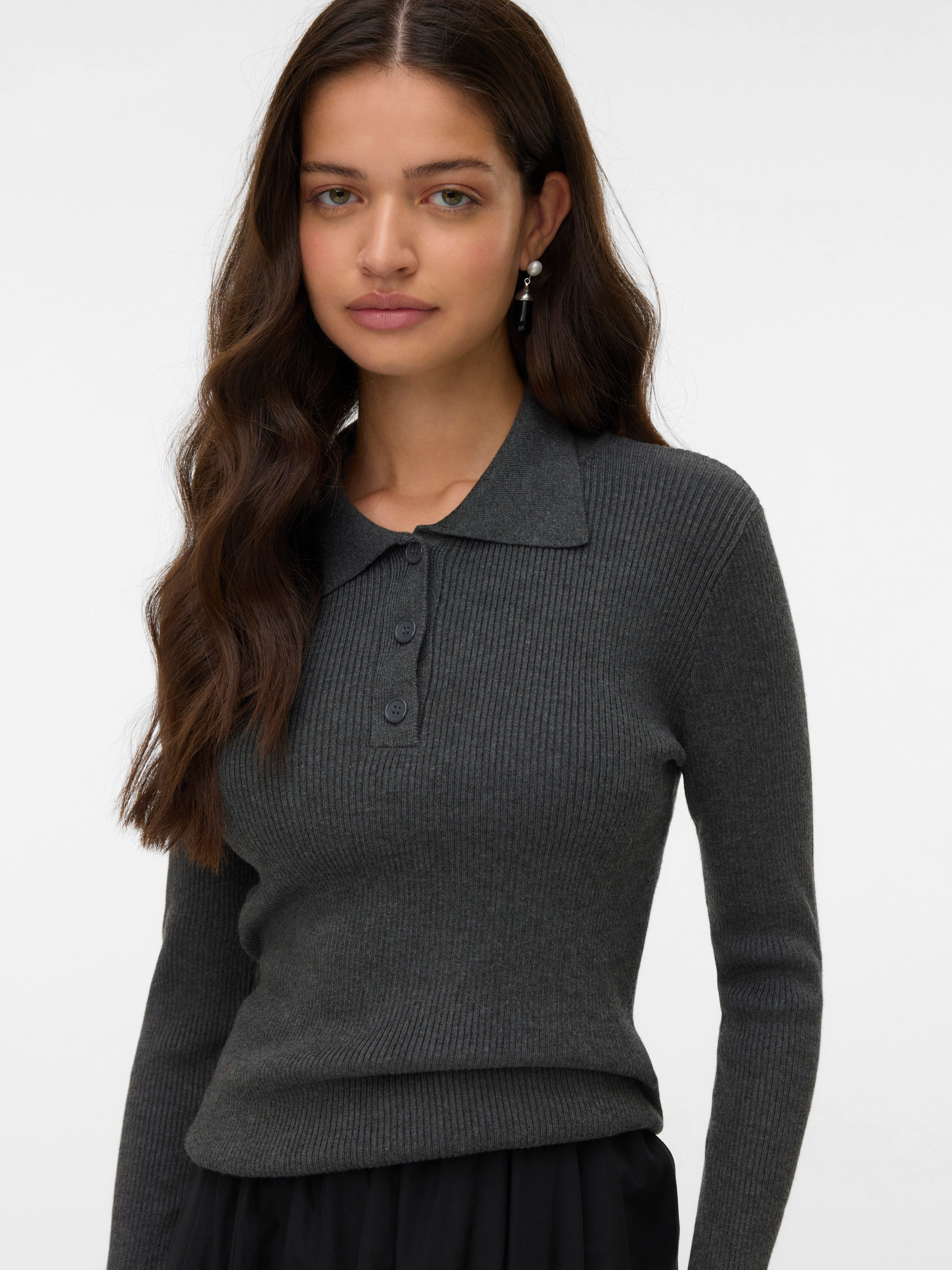 Vero Moda Polokragenpullover VMSILJERIB LS POLONECK PULLOVER NOOS günstig online kaufen