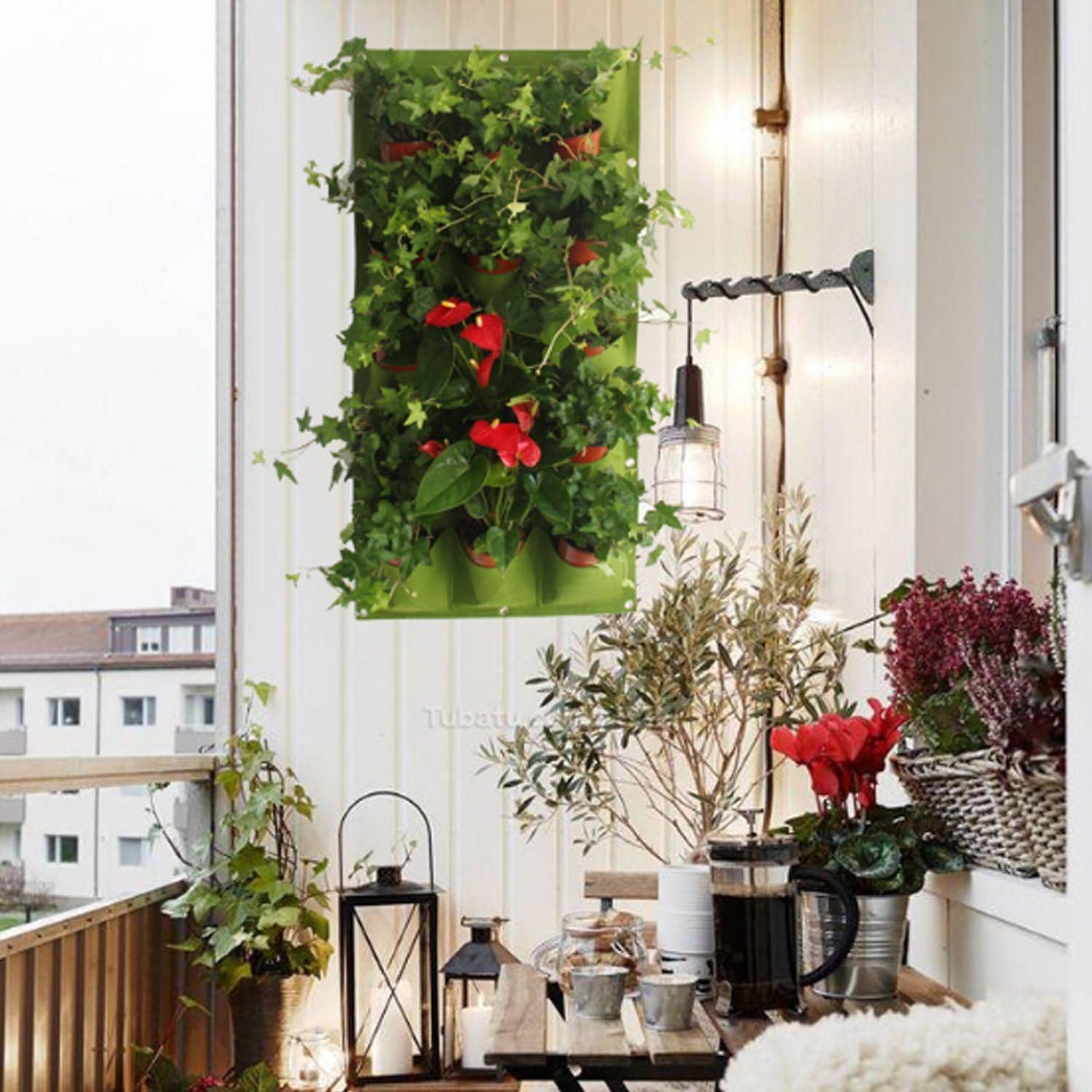 An Pflanzbeutel vertikaler Jormftte Blumentopf,Gartenbedarf hängender Grün1 der Pflanzkübel Wand