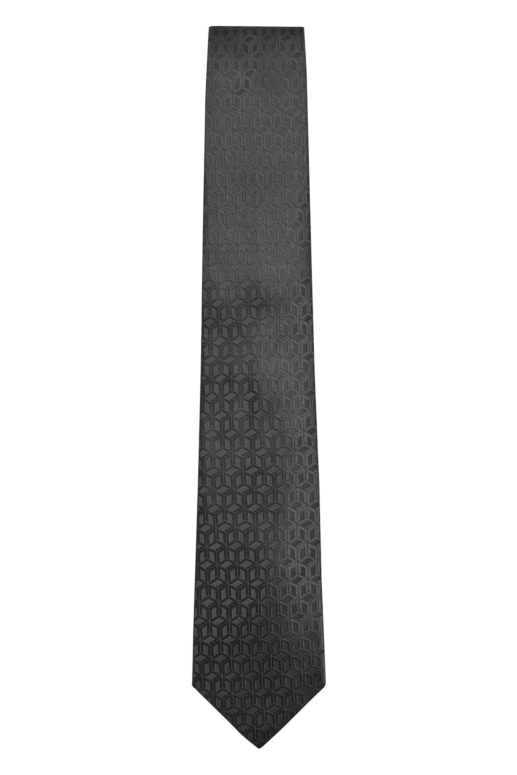 Gemusterte (1-St) Next Krawatte Black Krawatte Logo N