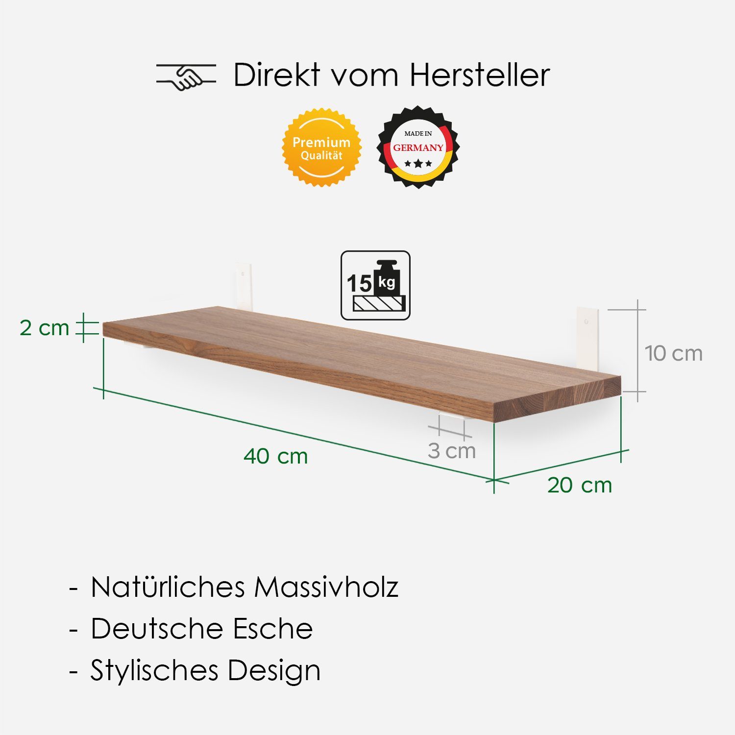 Rikmani Wandregal Holzregal Bücherregal TES günstig online kaufen