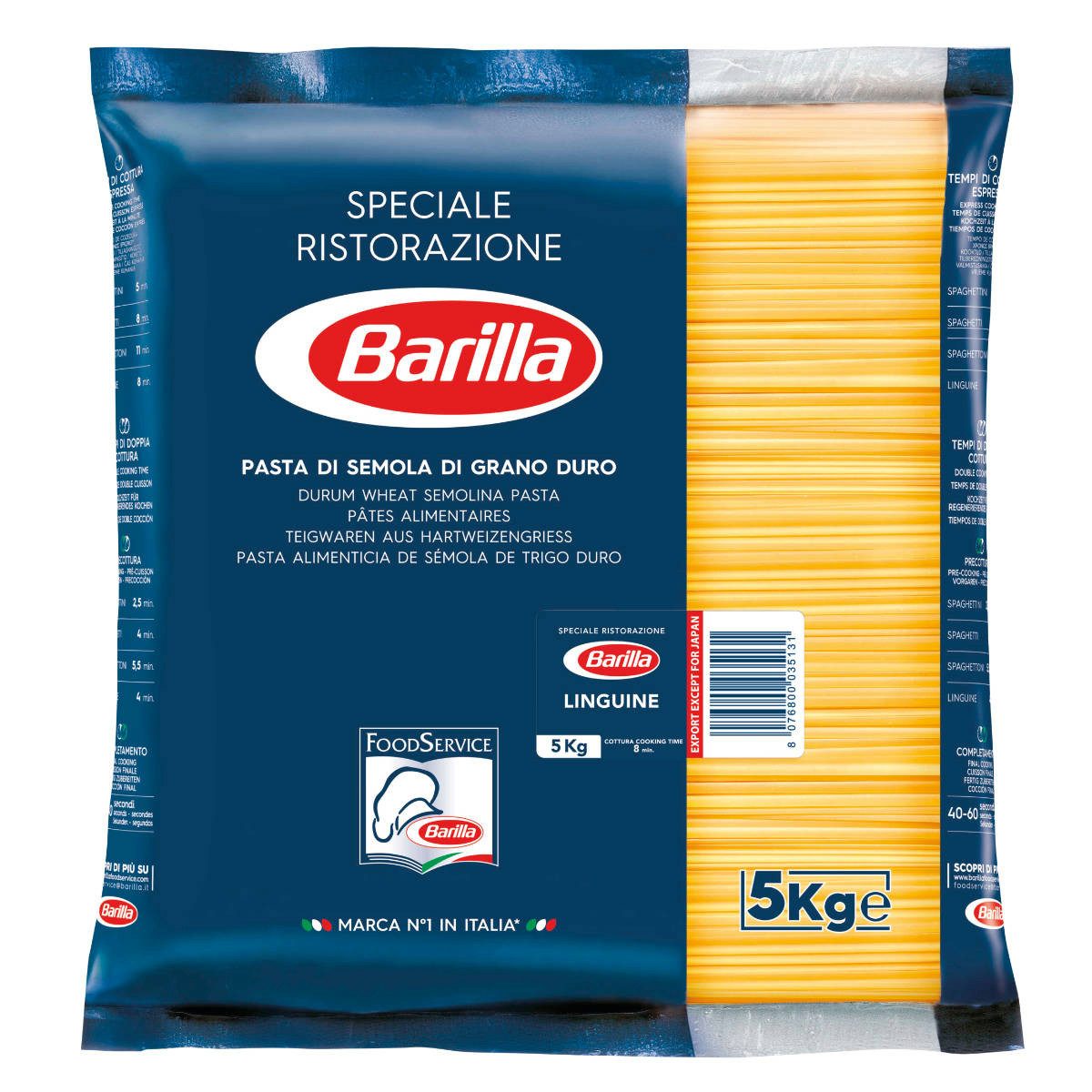 Barilla Nudeln, Barilla Linguine Nummer 13 flache Spaghetti aus Hartweizen 5000g