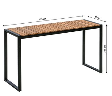 Dehner Gartentisch Balkontisch Chicago Wood, 133 x 74.5 x 42 cm, zeitloser Holztisch aus hochwertigem FSC®-zertifiziertem Akazienholz