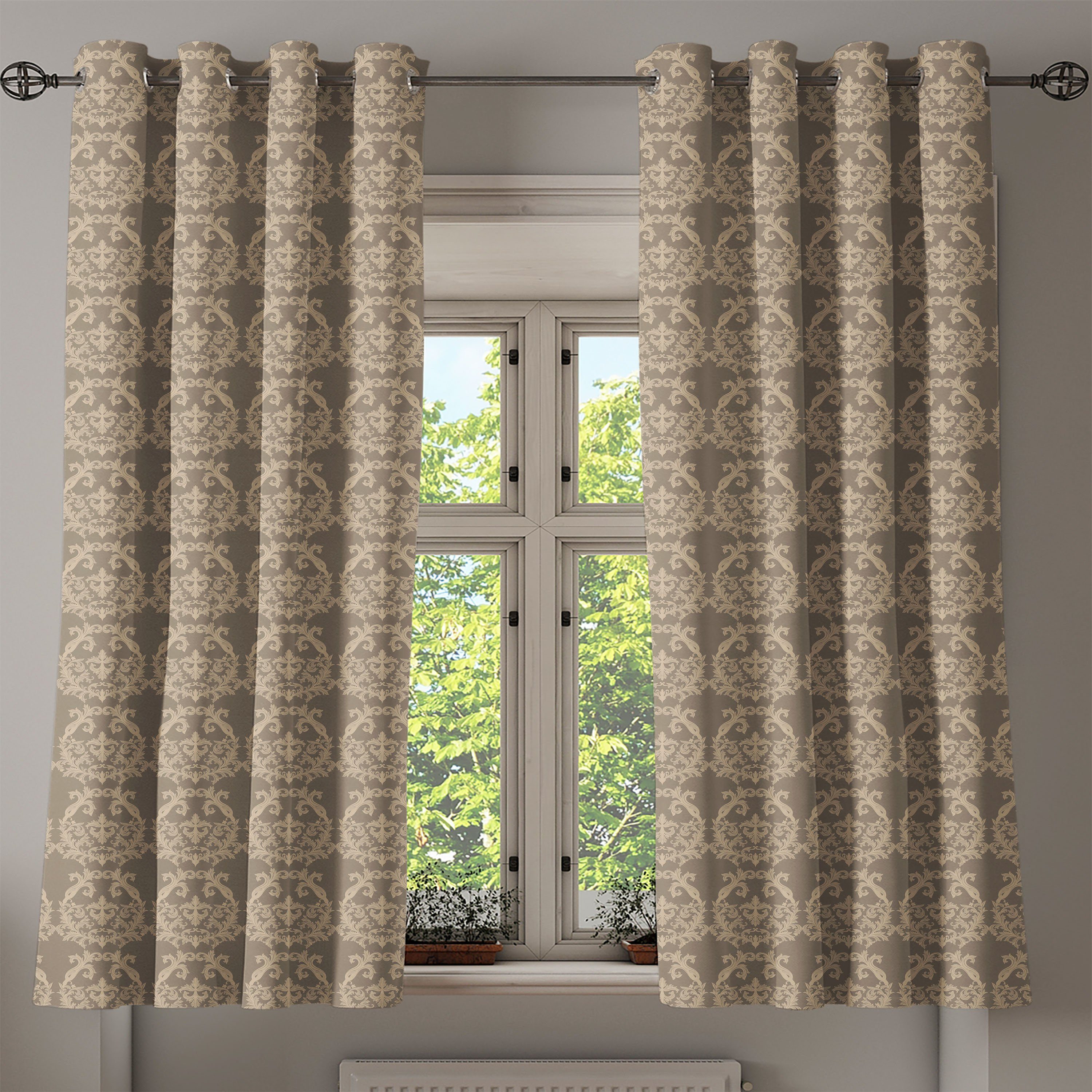Gardine Dekorative 2-Panel-Fenstervorhänge für Schlafzimmer viktorianisch Classy Abakuhaus, Flora Wohnzimmer, Barock