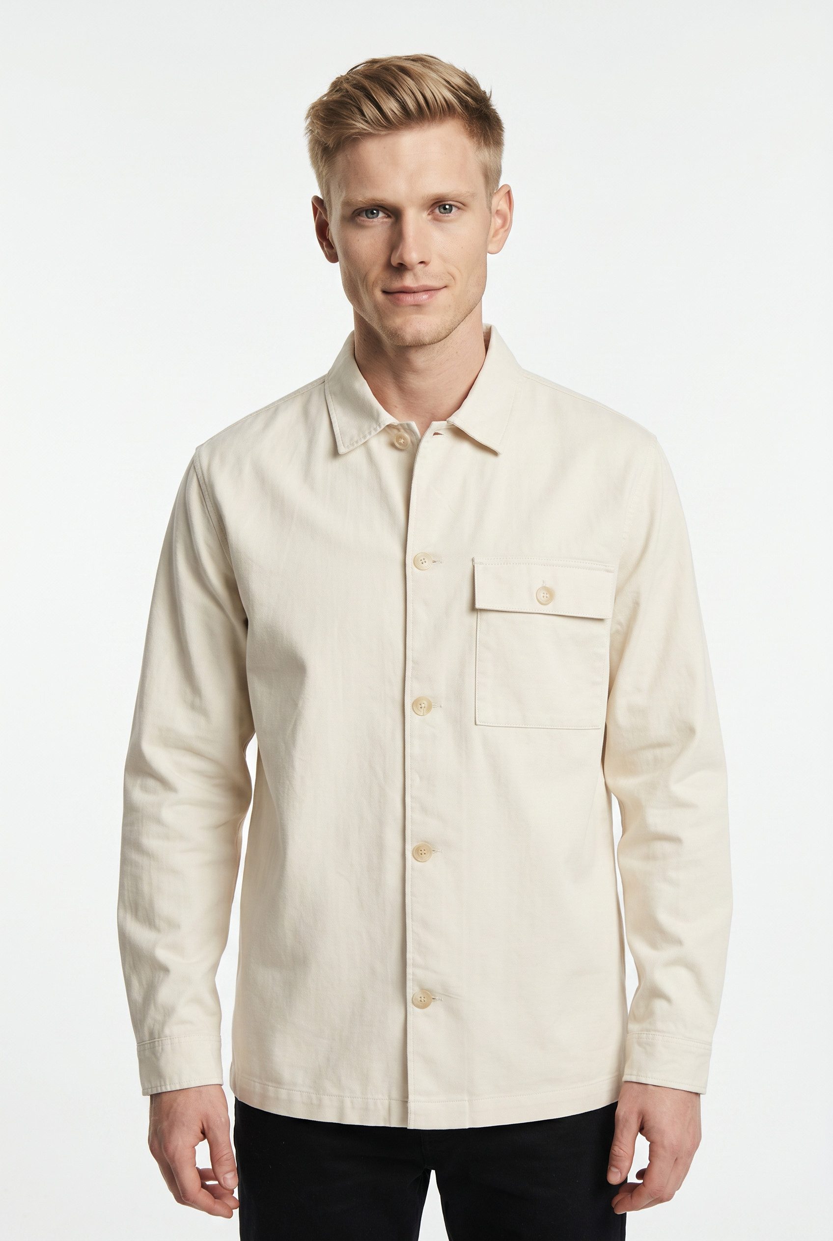 Langarmhemd JPRBLATYLER HERRINGBONE L/S OVERSHIRT