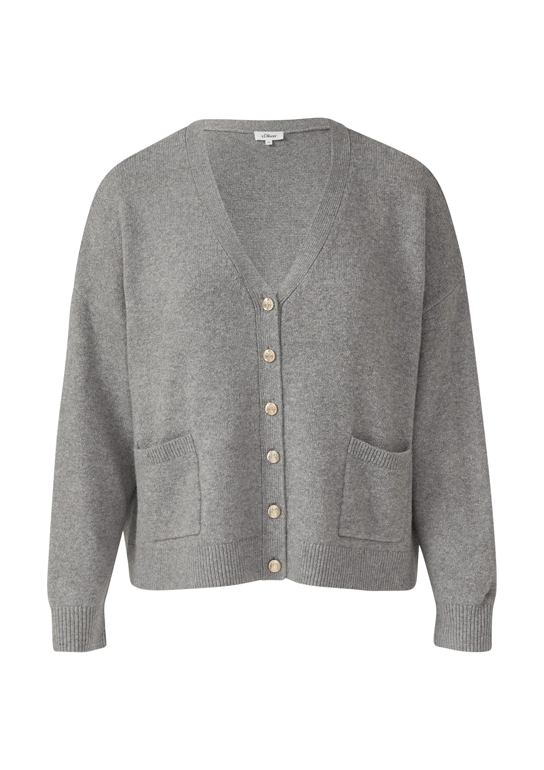 s.Oliver Cardigan Strickjacke Locker geschnittene Strickjacke mit dekorativ günstig online kaufen