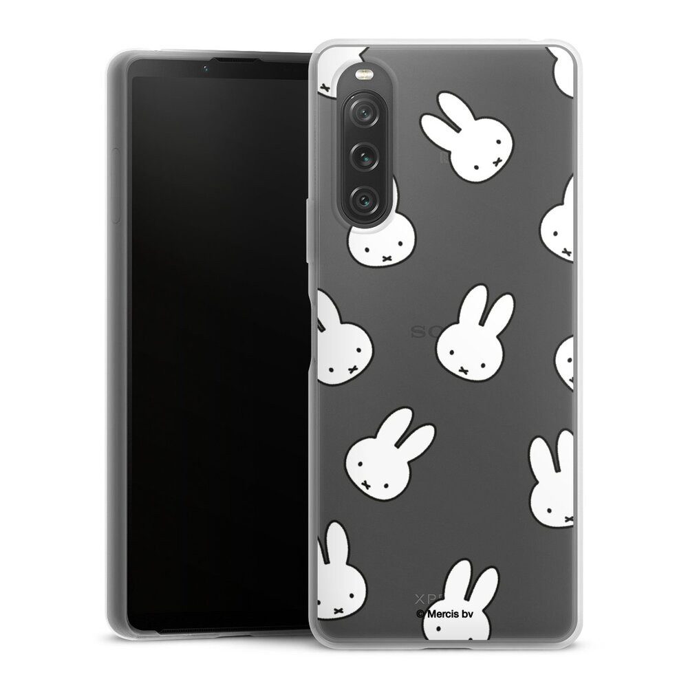 DeinDesign Handyhülle Miffy Muster transparent Miffy Pattern Transparent, Sony Xperia 10 V Slim Case Silikon Hülle Ultra Dünn Schutzhülle