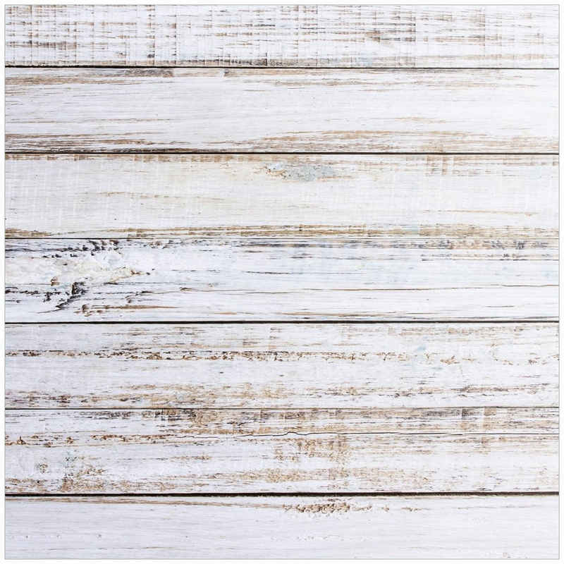 Wallario Tischplatte Helle Holzstruktur - Muster - Alter Dielenfußboden (1 St), für Ikea Lack Tisch geeignet