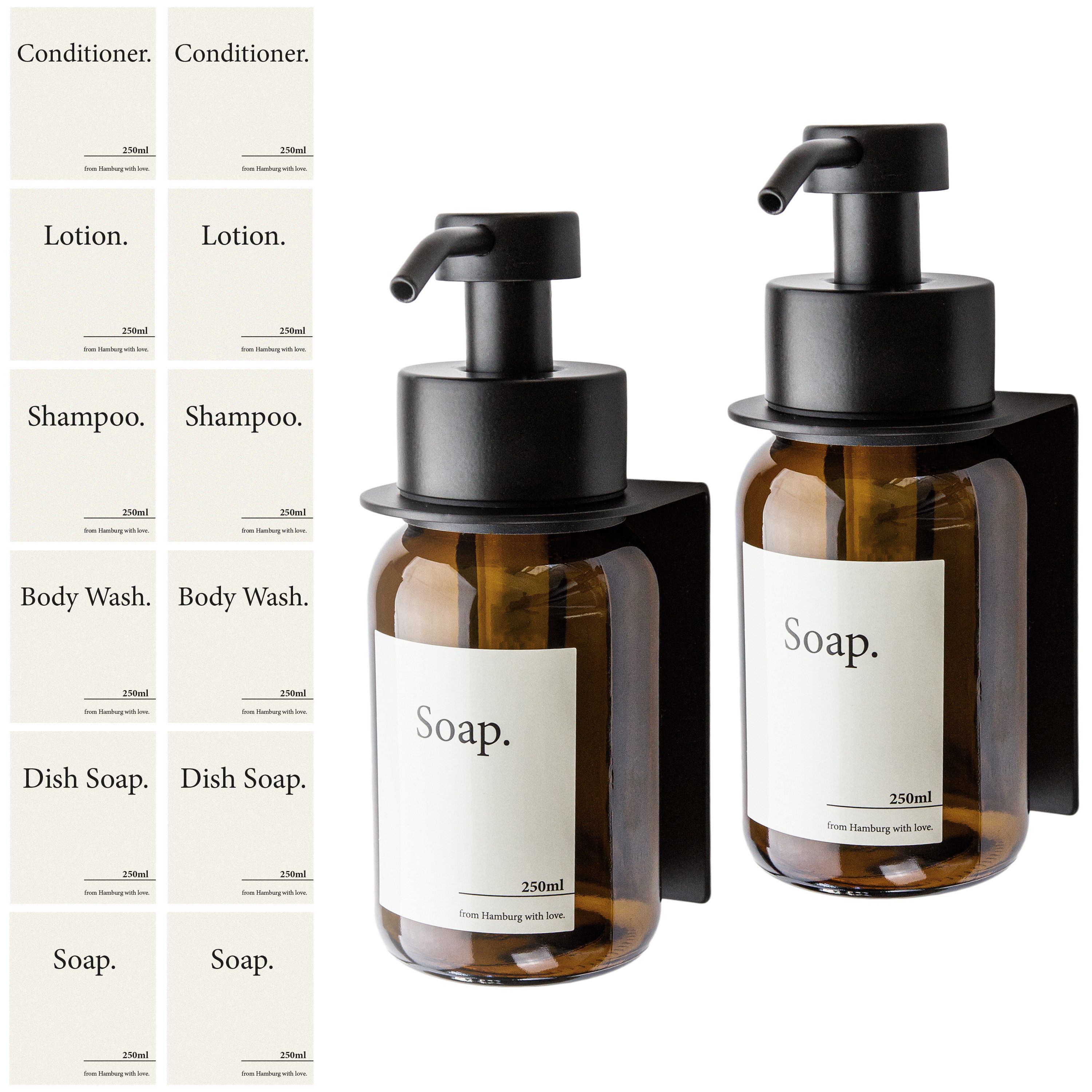 Designfabrik Hamburg Seifenspender Wandmontage ohne Bohren 250 ml, Pumpspen günstig online kaufen