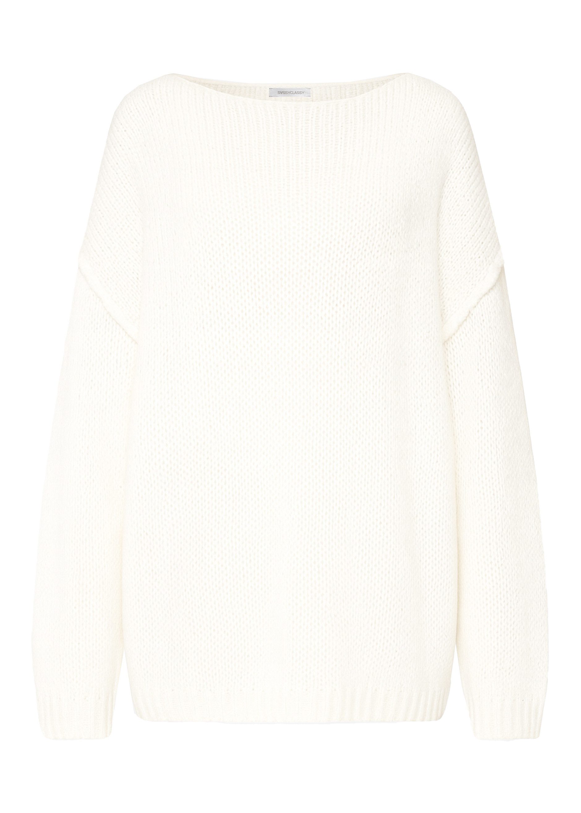 SASSYCLASSY Strickpullover Oversize-Pullover mit Rundhalsausschnitt Damen W günstig online kaufen