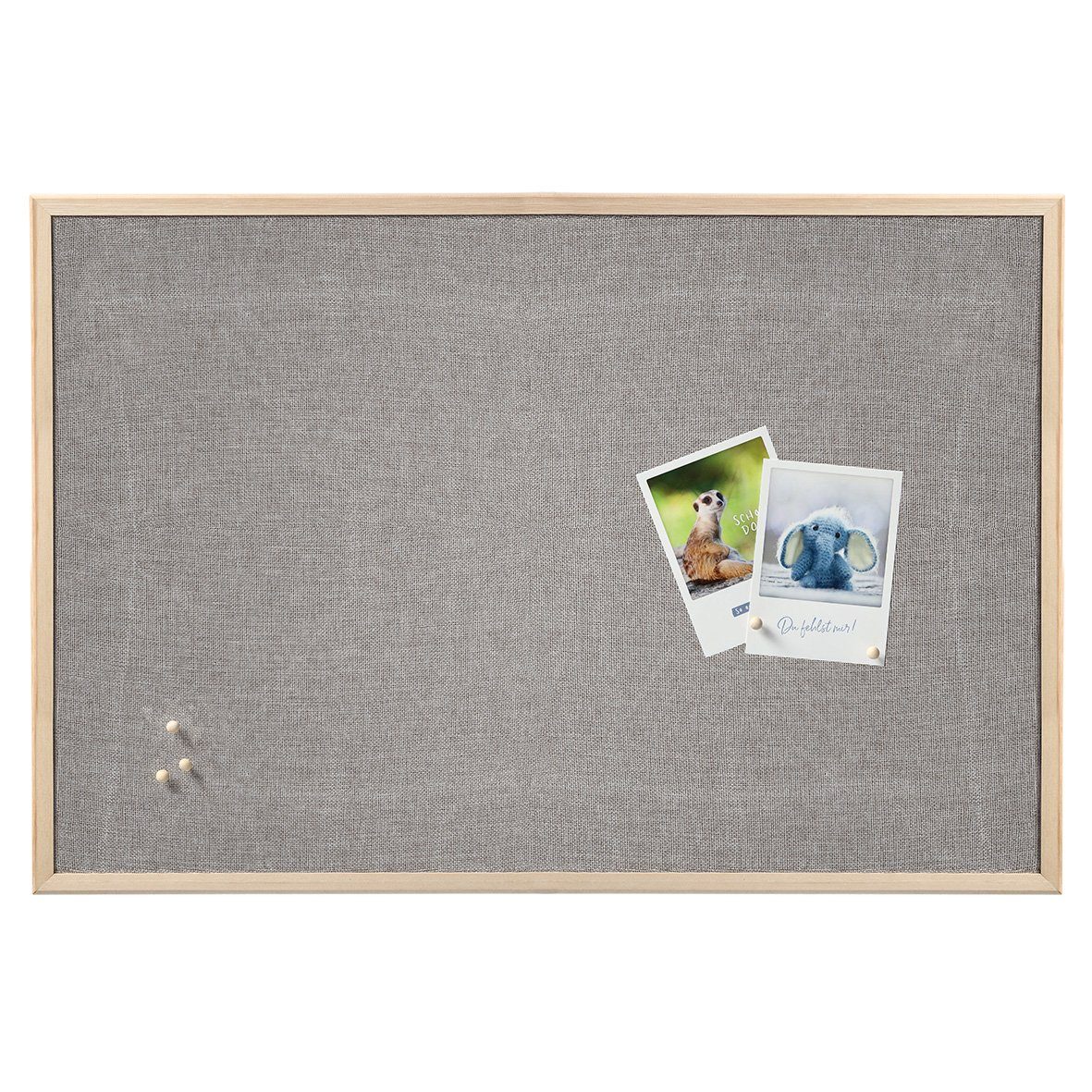 Zeller Present Leine Pinboard, Leinen/Kiefer, n/Kiefer