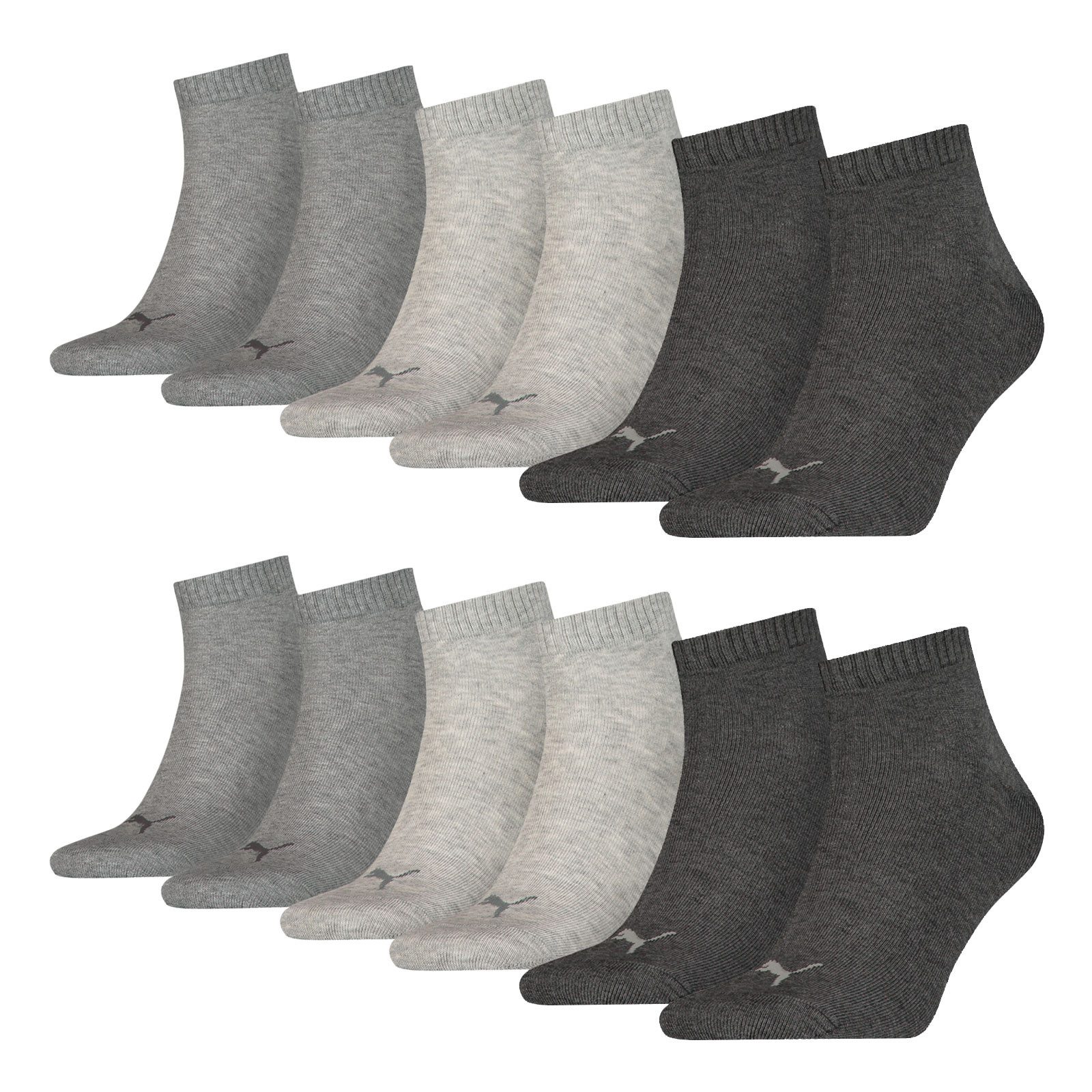 PUMA Freizeitsocken Quarter Socken (6-Paar) mit Cat-Logo und PUMA-Schriftzug