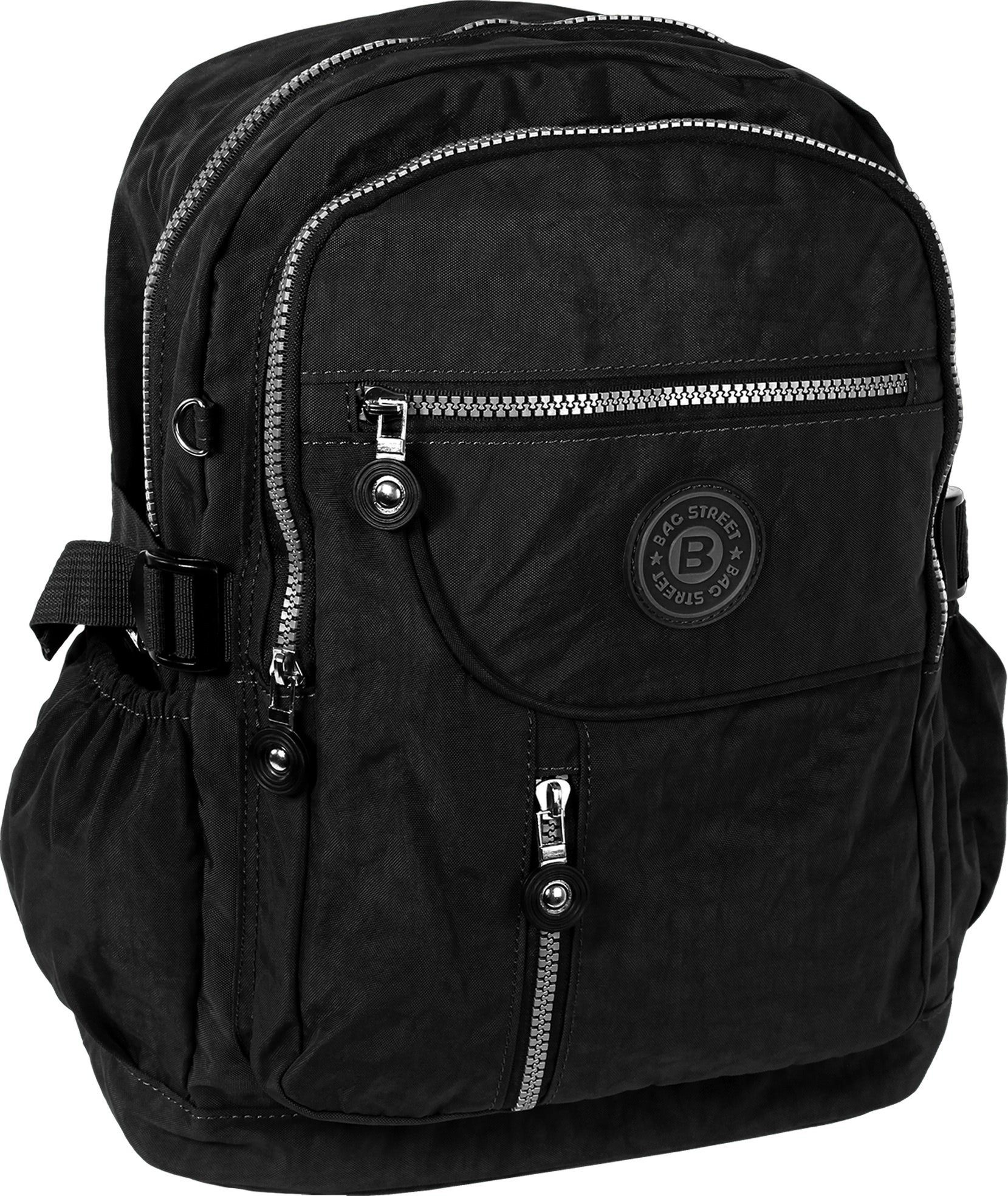 BAG STREET Freizeitrucksack Bag Street Damen Herren Sporttasche, Damen, Jugend Freizeitrucksack, Cityrucksack Nylon, schwarz ca. 38cm