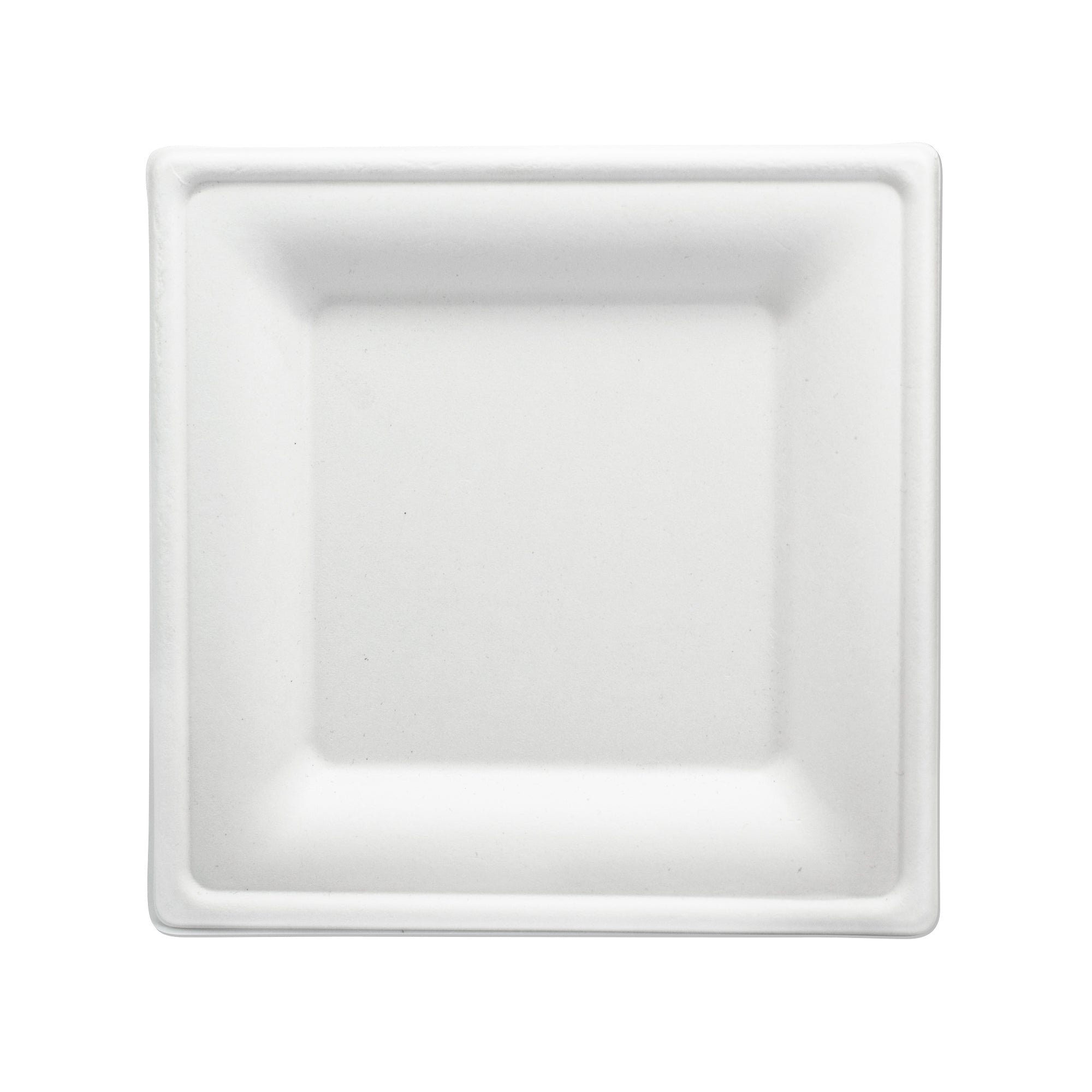 wisefood Einwegteller Bagasse Teller - 16cm (quadratisch, weiß), (50 St)
