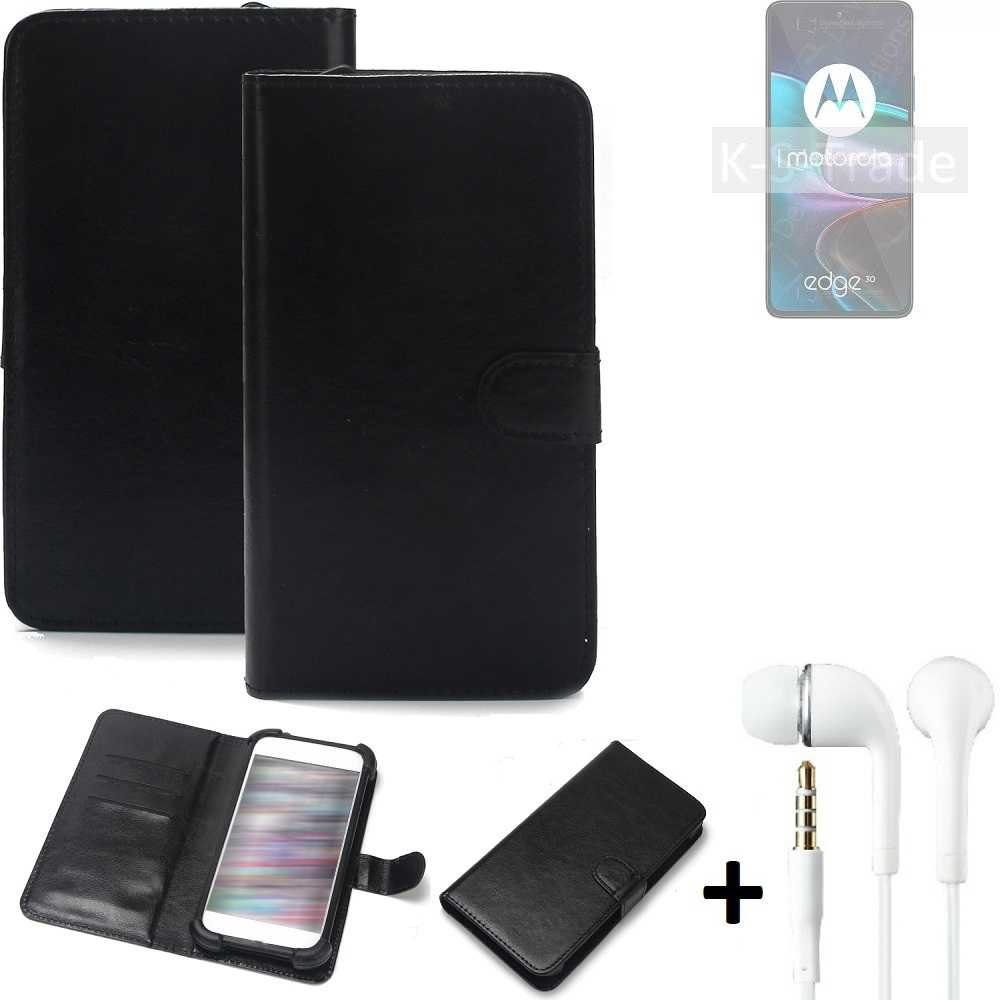 K-S-Trade Handyhülle für Motorola Edge 30, Wallet Case Handyhülle Schutzhülle Flip cover Flipstyle Tasche