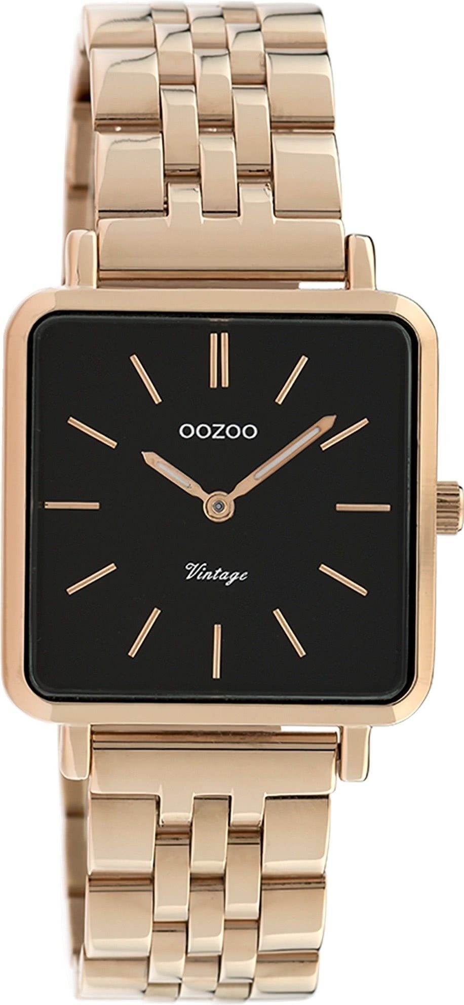Analog, Armbanduhr Timepieces Fashion-Style Quarzuhr Oozoo quadrat, Damen groß extra (ca OOZOO Metallarmband, 29x32mm) Damenuhr