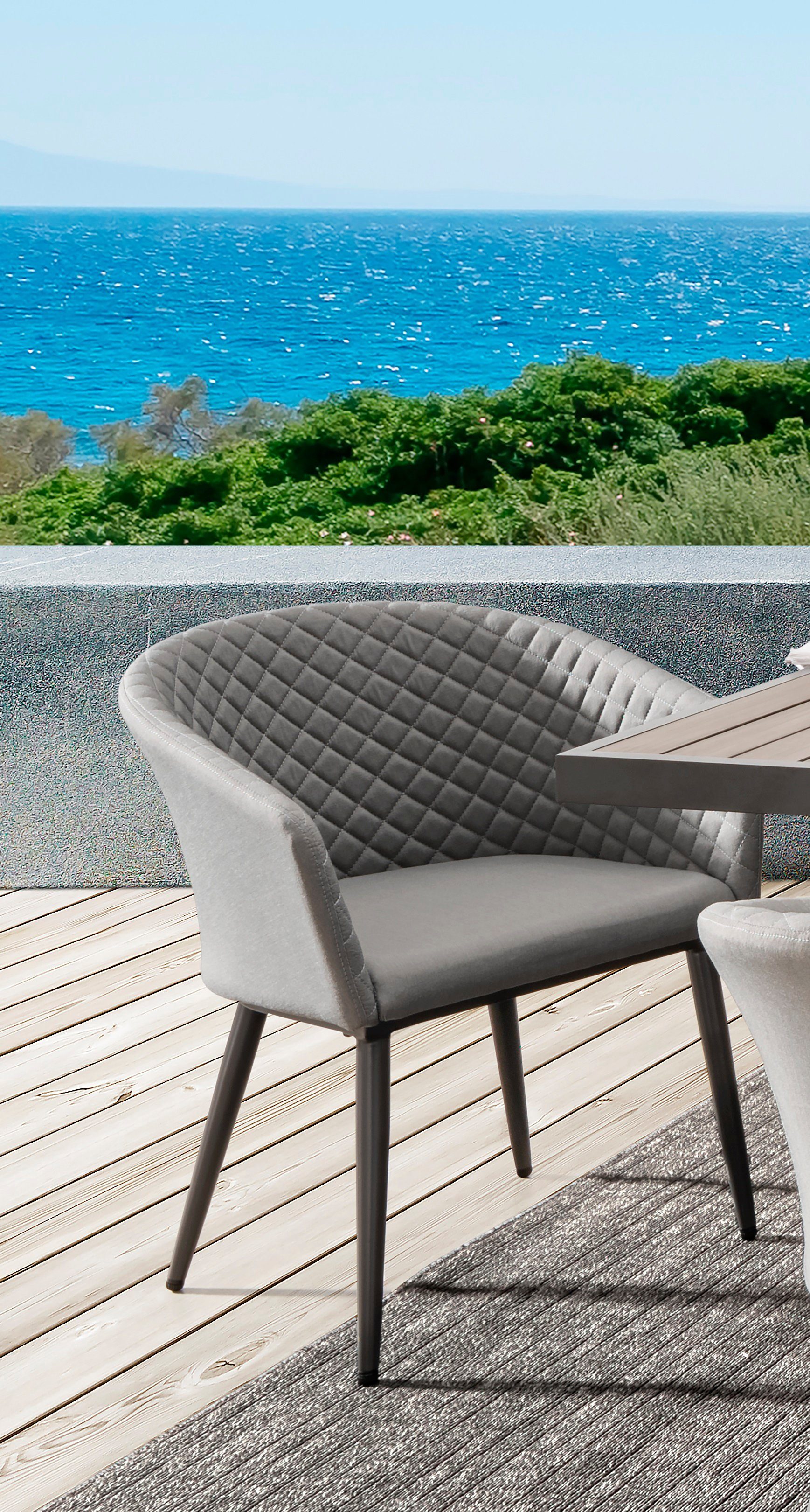 Destiny Garten-Essgruppe MODENA IMOLA, (5-tlg., 4x Sessel, 1x Tisch), Aluminium, Olefin, Polywood