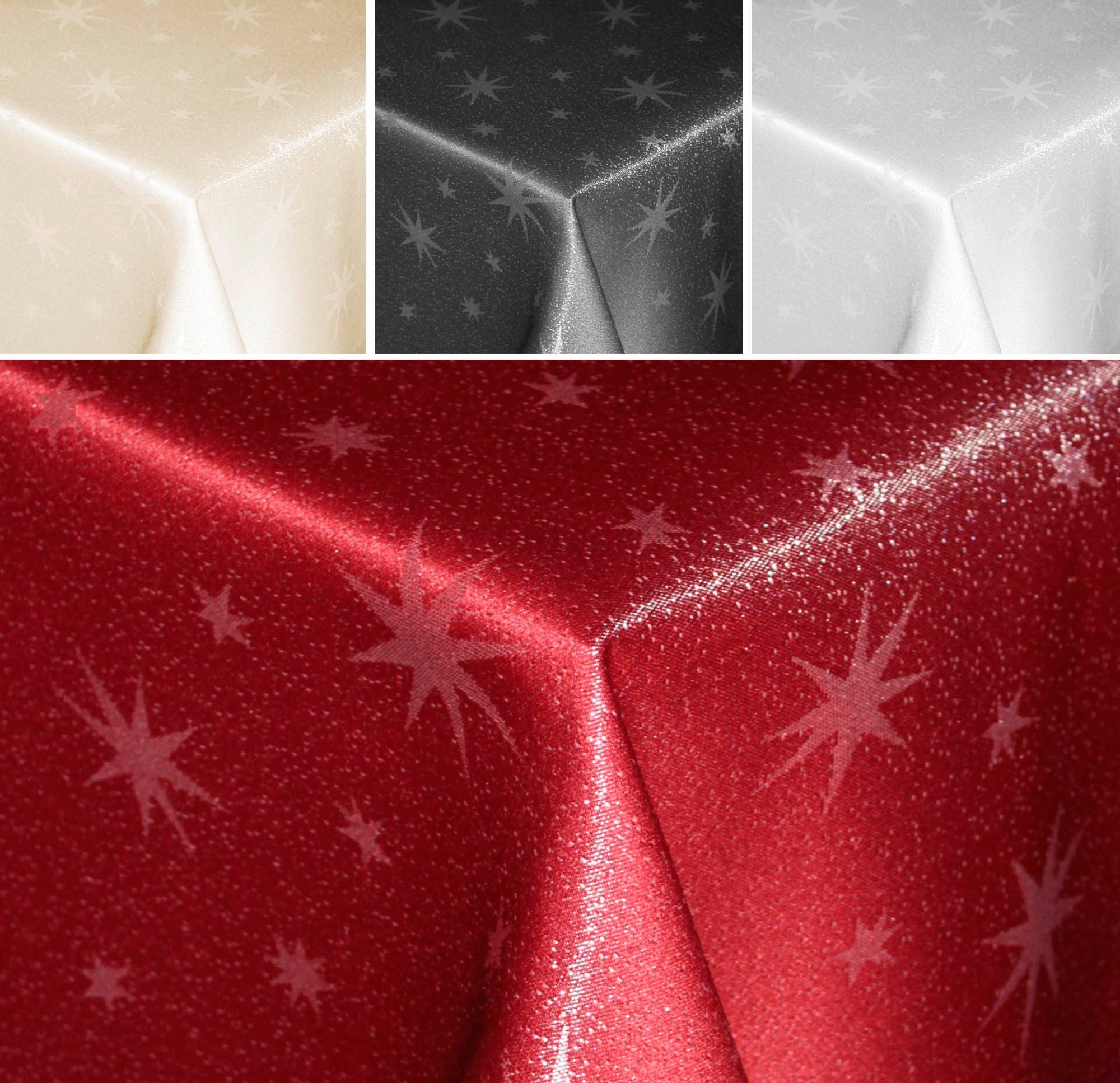 Haus und Deko Tischdecke Tischdecke Weihnachten Lurex Sterne eckig Скатертини Advent Weihnacht (1-tlg)