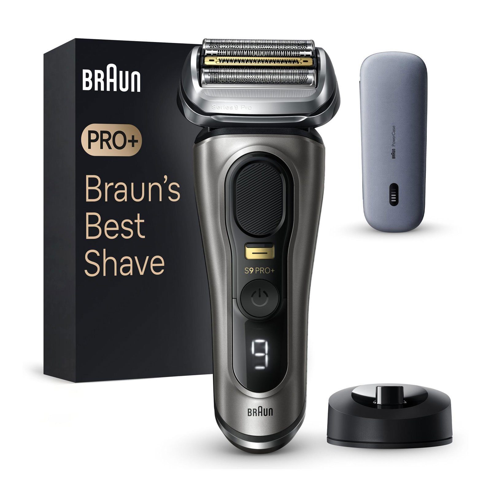 Braun Elektrorasierer 9 Pro+, Li-Ionen-Akku, 100% Wasserdicht