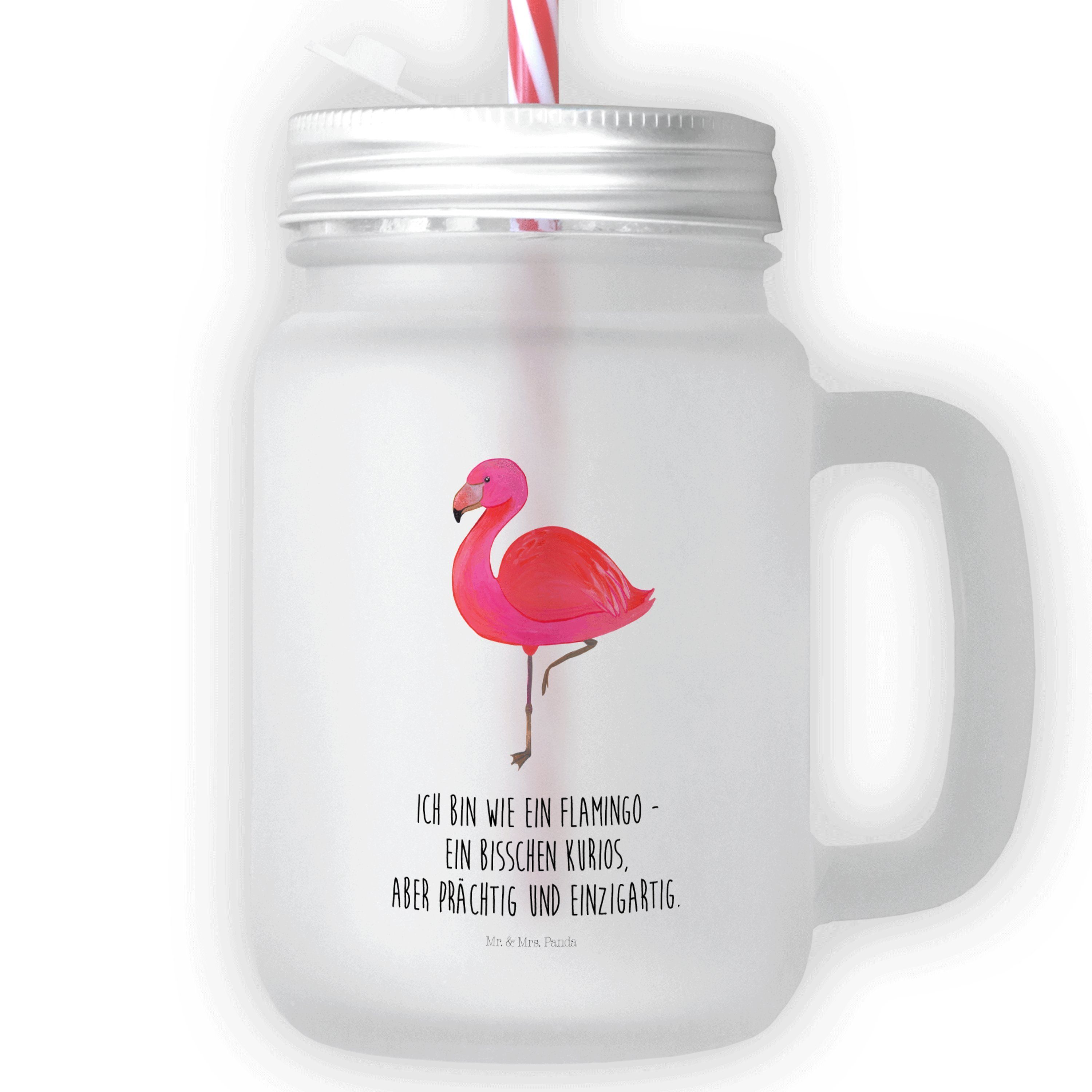 Mr. & Mrs. Panda Glas Flamingo classic - Transparent - Geschenk, Glas, prächtig, für mich, Premium Glas | Gläser