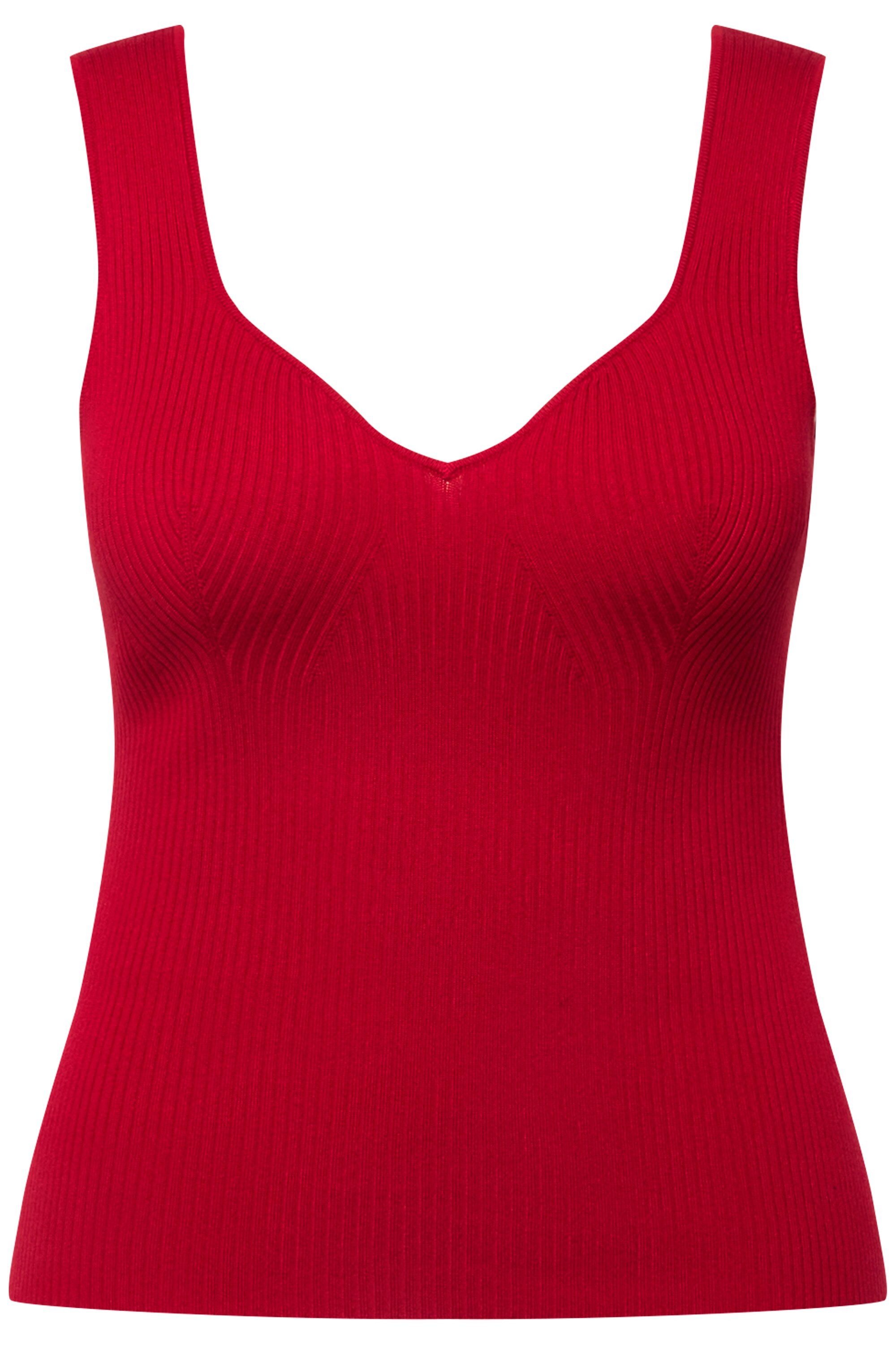 Ulla Popken Longtop Ripptop Slim Herzausschnitt ärmellos günstig online kaufen